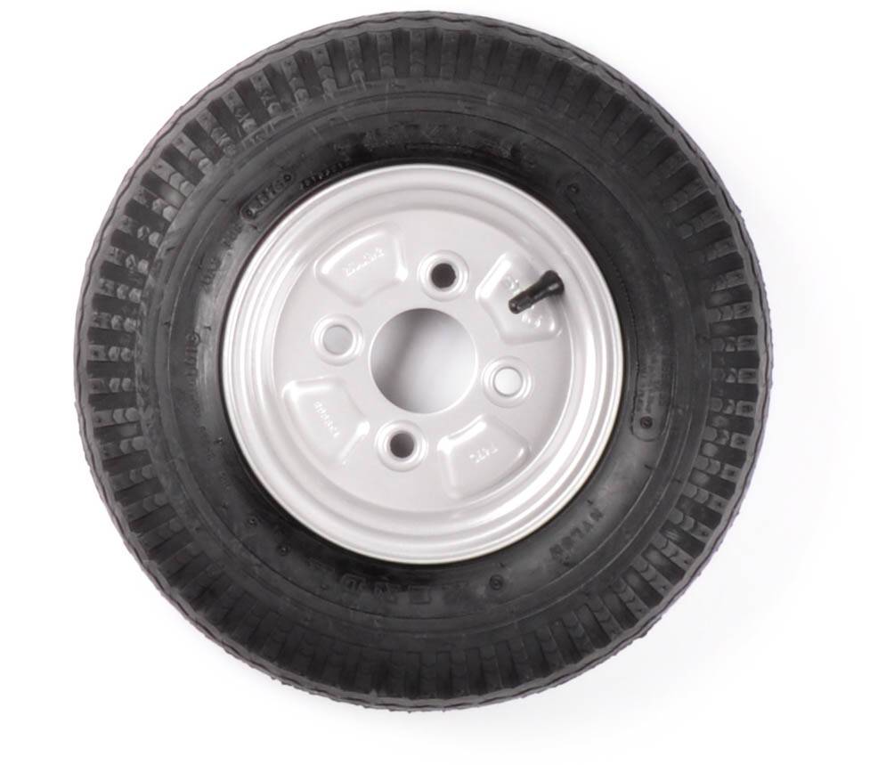 Compleet wiel - 4.00-10 band + velg - opel steek: 4x100 - draagvermogen 275 kg - 4PR - naafdiameter 60 mm