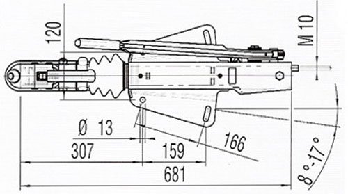 AL-KO oplooprem 161S - 1600 kg -247661 - V-dissel aansluiting