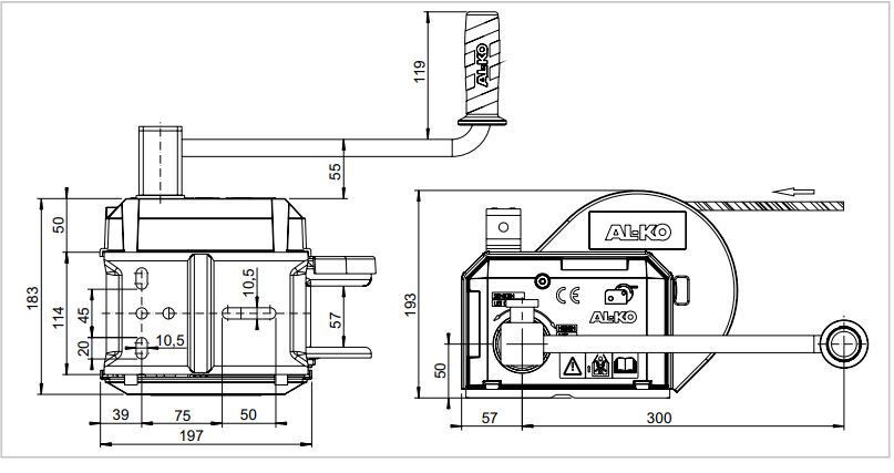 ALKO 901 plus lier technische tekening