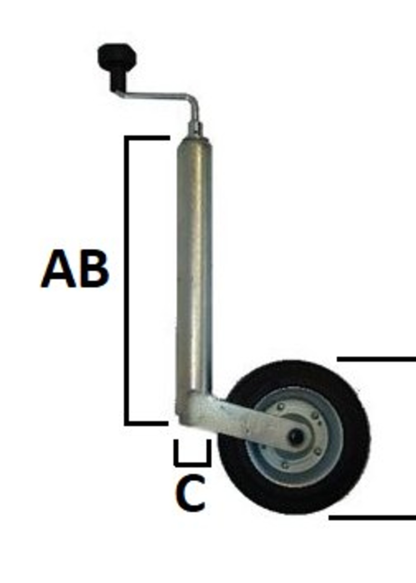 AL-KO Neuswiel Plus Alko , rond diameter 48 mm, extra lang, stalen velg met luchtband ( 260 x 85)