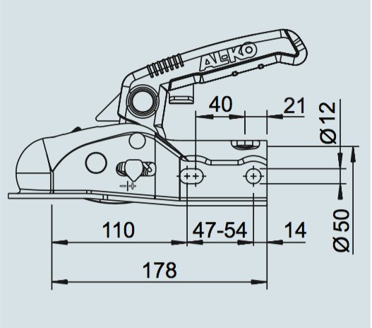 alko al-ko ak161 kobling teknisk tegning