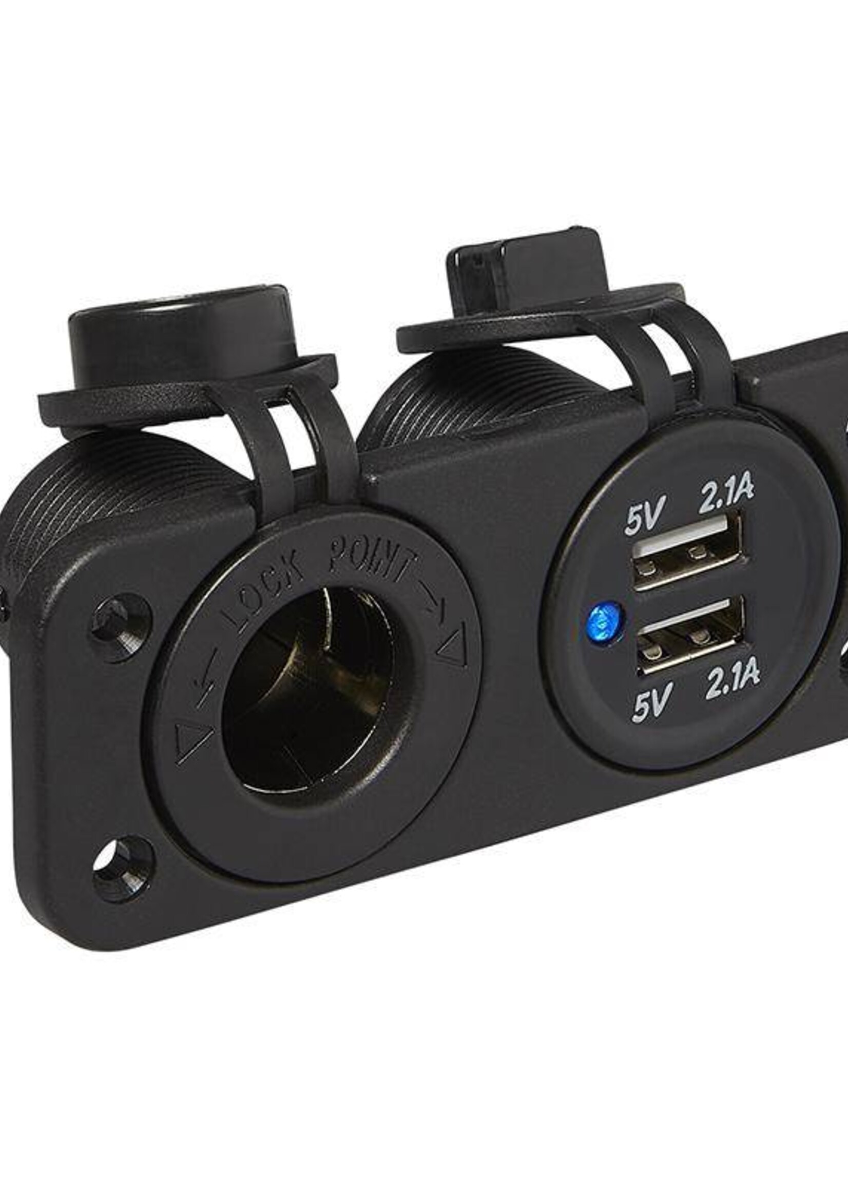 Cantonal Inbouw kit - stekkerdoos DIN + 2x USB poort 2x2100mA