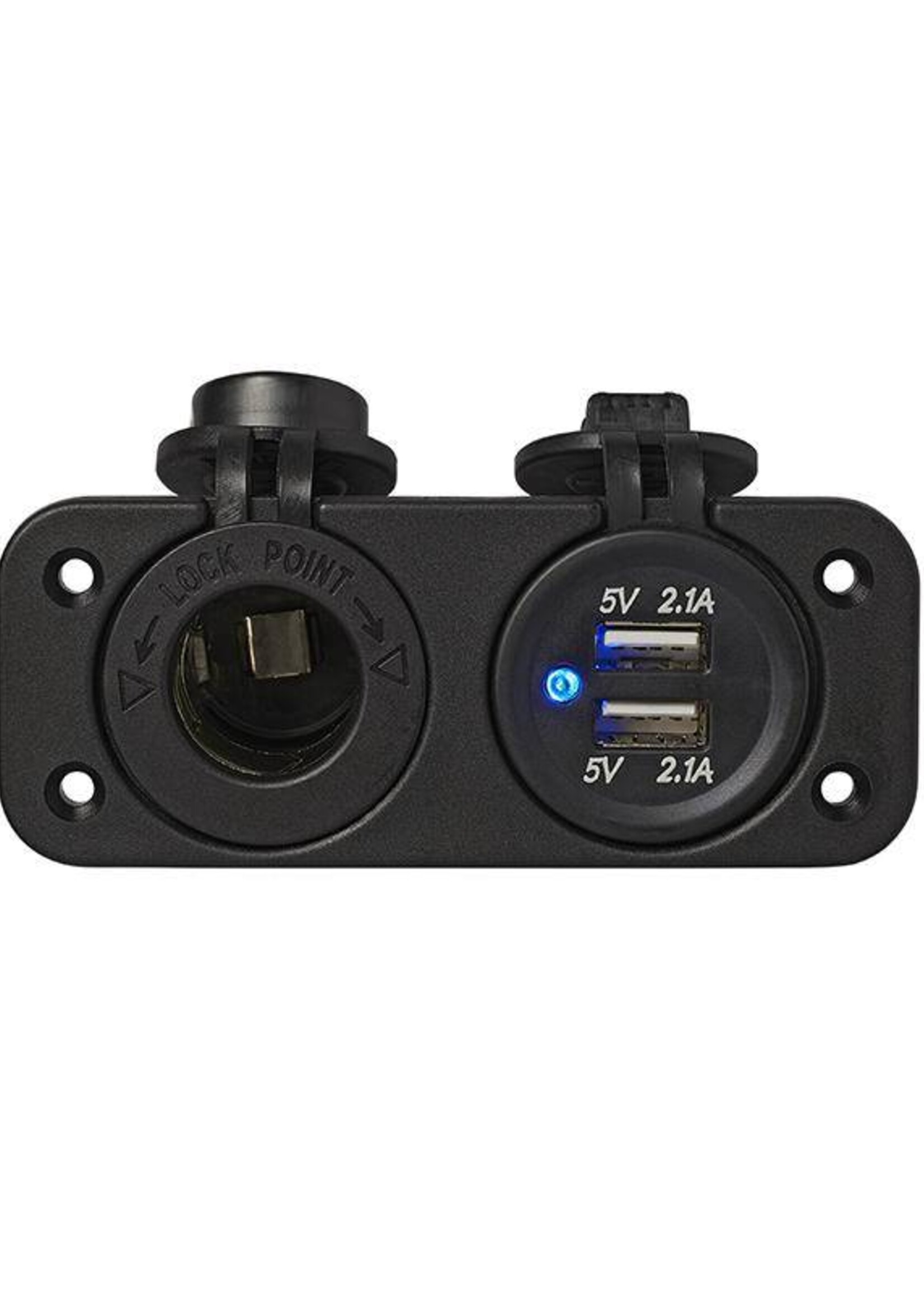 Cantonal Inbouw kit - stekkerdoos DIN + 2x USB poort 2x2100mA