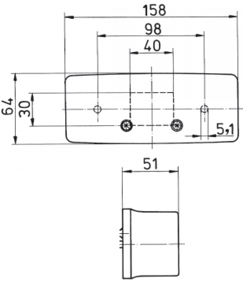 Technische Zeichnung Hella 3-Kammer-Rückleuchte links 2SD003184-031