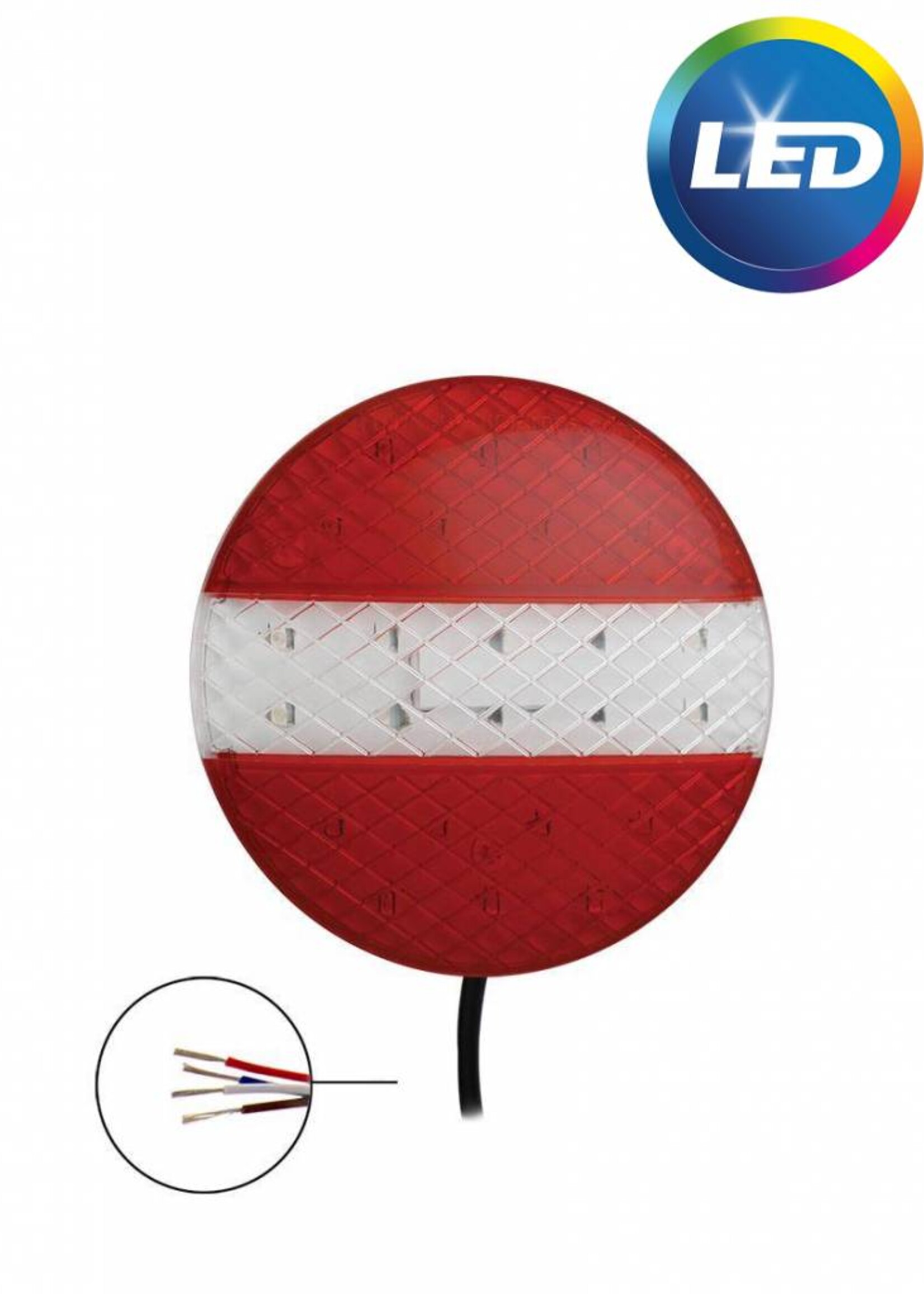 Cantonal Achterlicht LED rond 140x20 mm