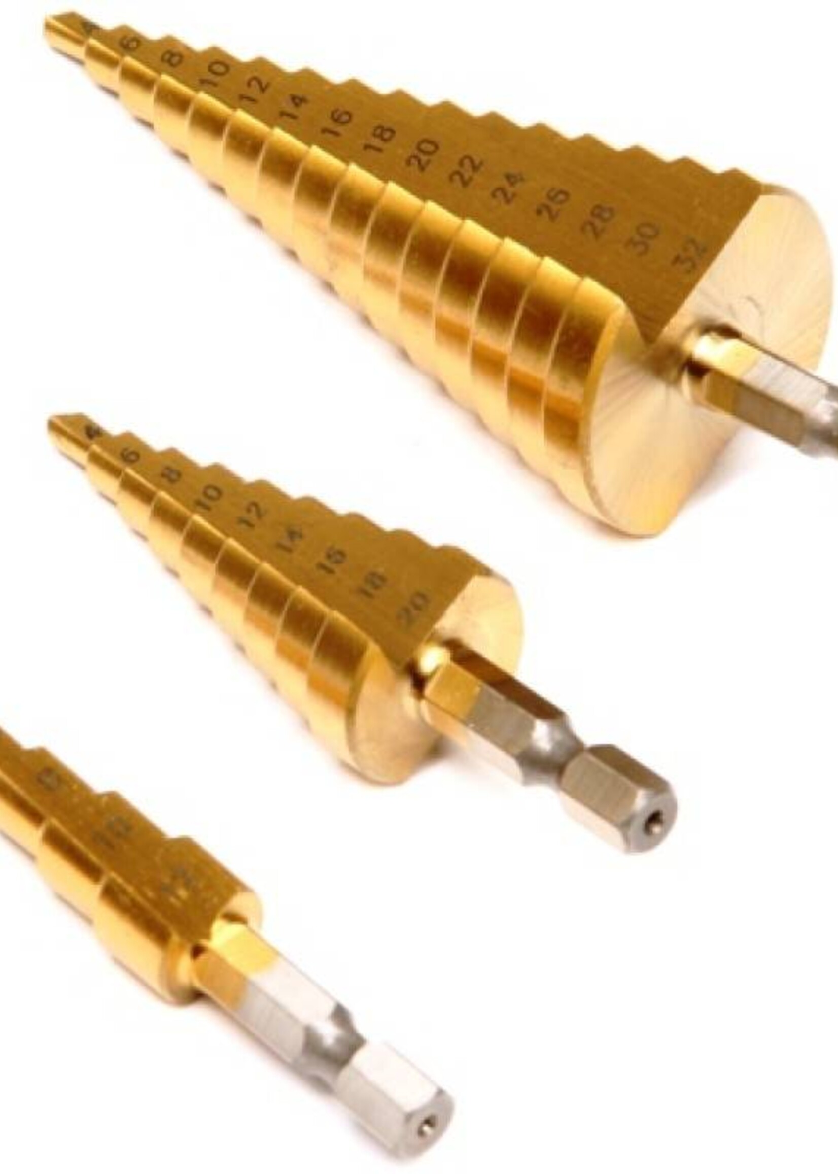 Cantonal 3 stuks stappenboren plaatfrezen met titanium coating