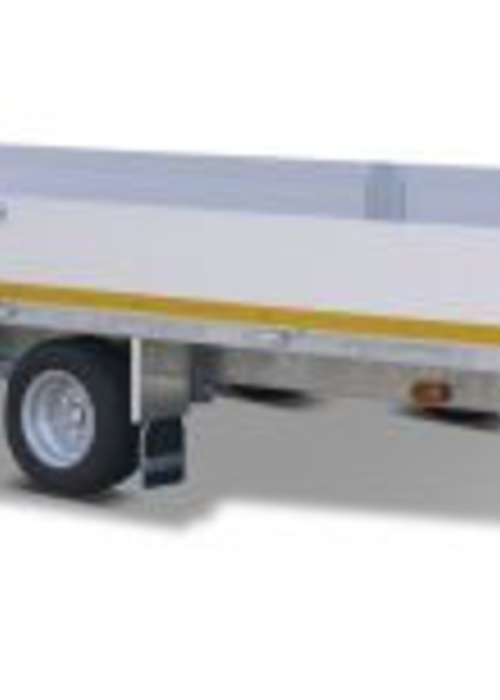 Eduard Geremde Eduard multitransporter - 506x200 cm - 3500 kg bruto laadvermogen - 63 cm laadvloerhoogte - 30 cm borden - inclusief oprijplaten en handlier