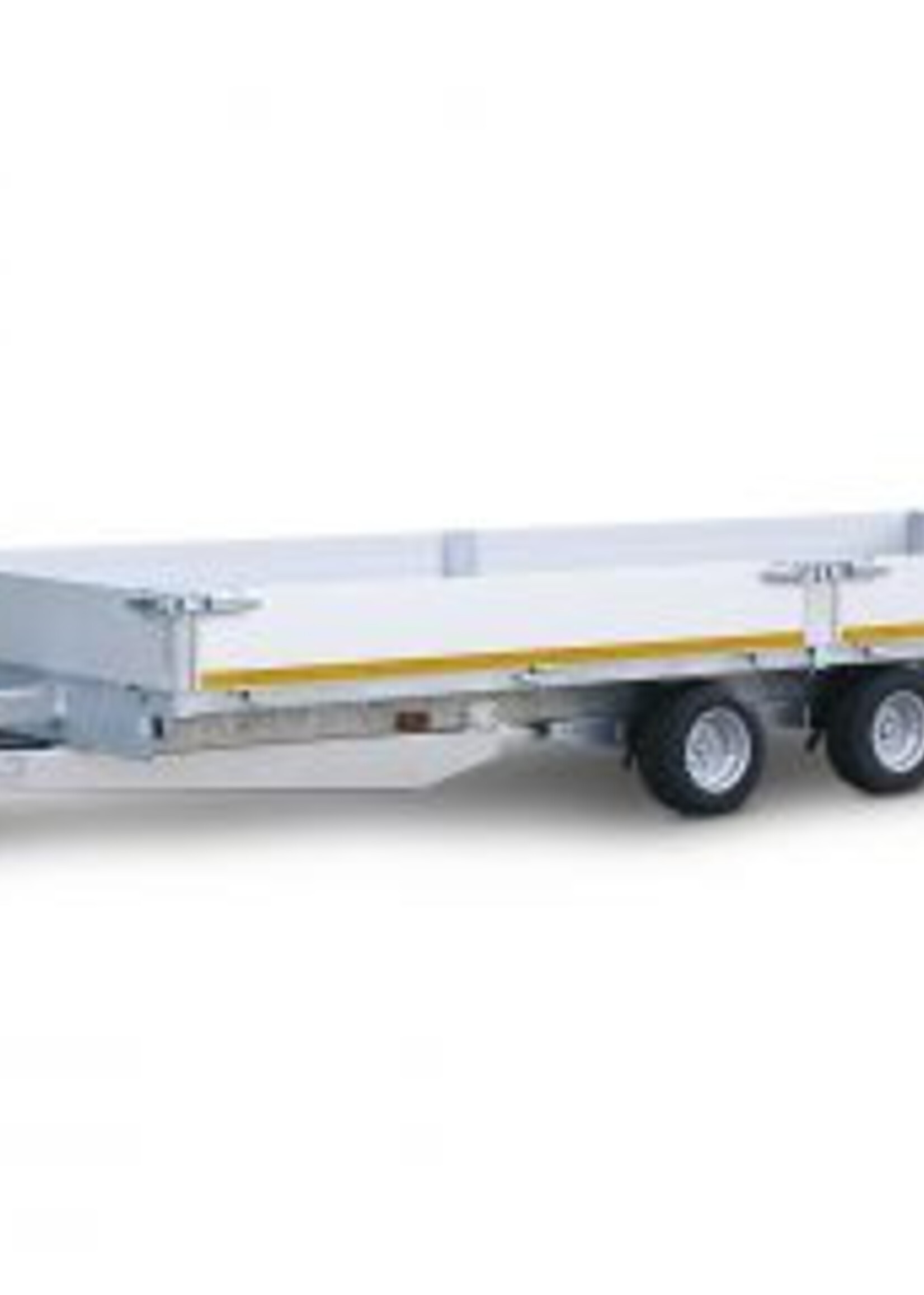 Eduard Geremde Eduard multitransporter - 506x220 cm - 3500 kg bruto laadvermogen - 63 cm laadvloerhoogte - 30 cm borden - inclusief oprijplaten en handlier