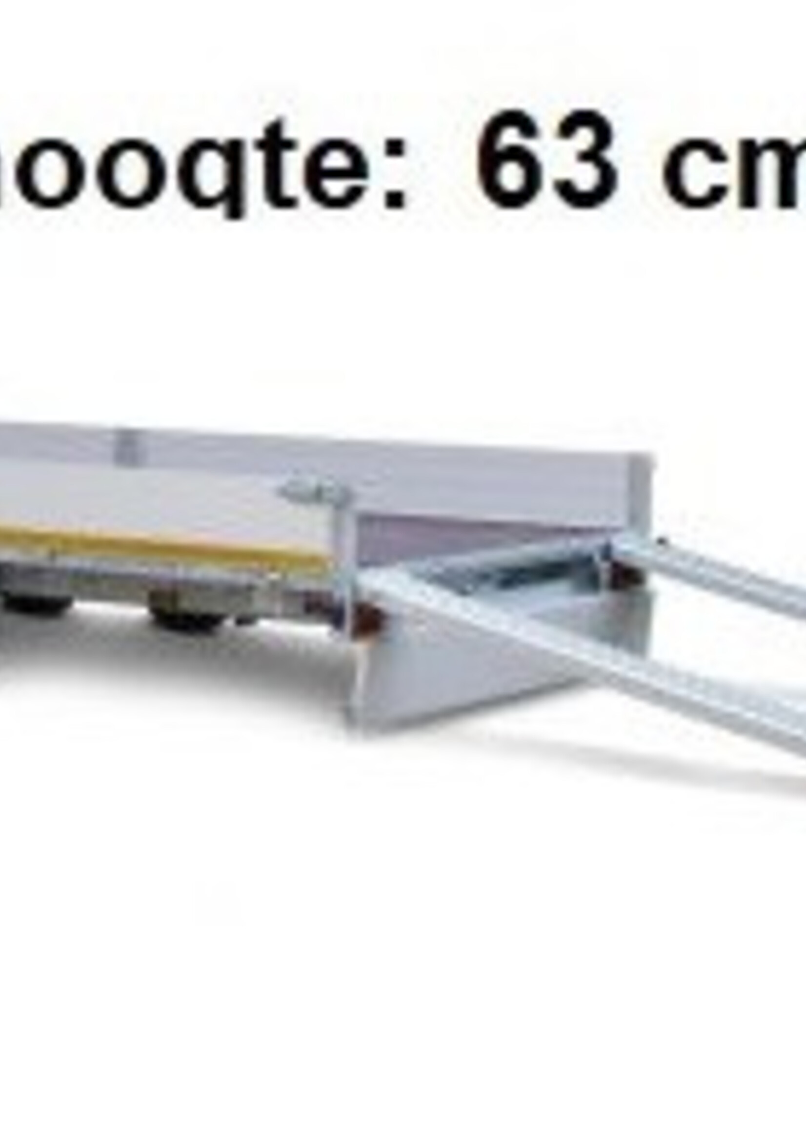Eduard Geremde Eduard multitransporter - 606x220 cm - 3000 kg bruto laadvermogen - 63 cm laadvloerhoogte - 30 cm borden - inclusief oprijplaten en handlier