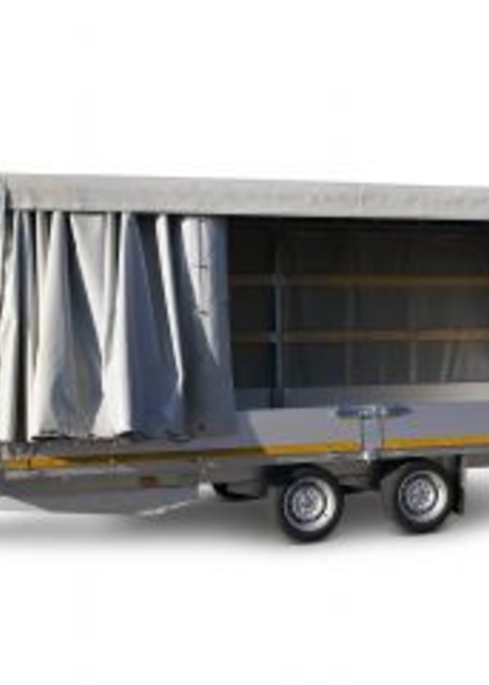 Eduard Geremde Eduard multitransporter - 606x220 cm - 3000 kg bruto laadvermogen - 63 cm laadvloerhoogte - 30 cm borden - inclusief oprijplaten en handlier