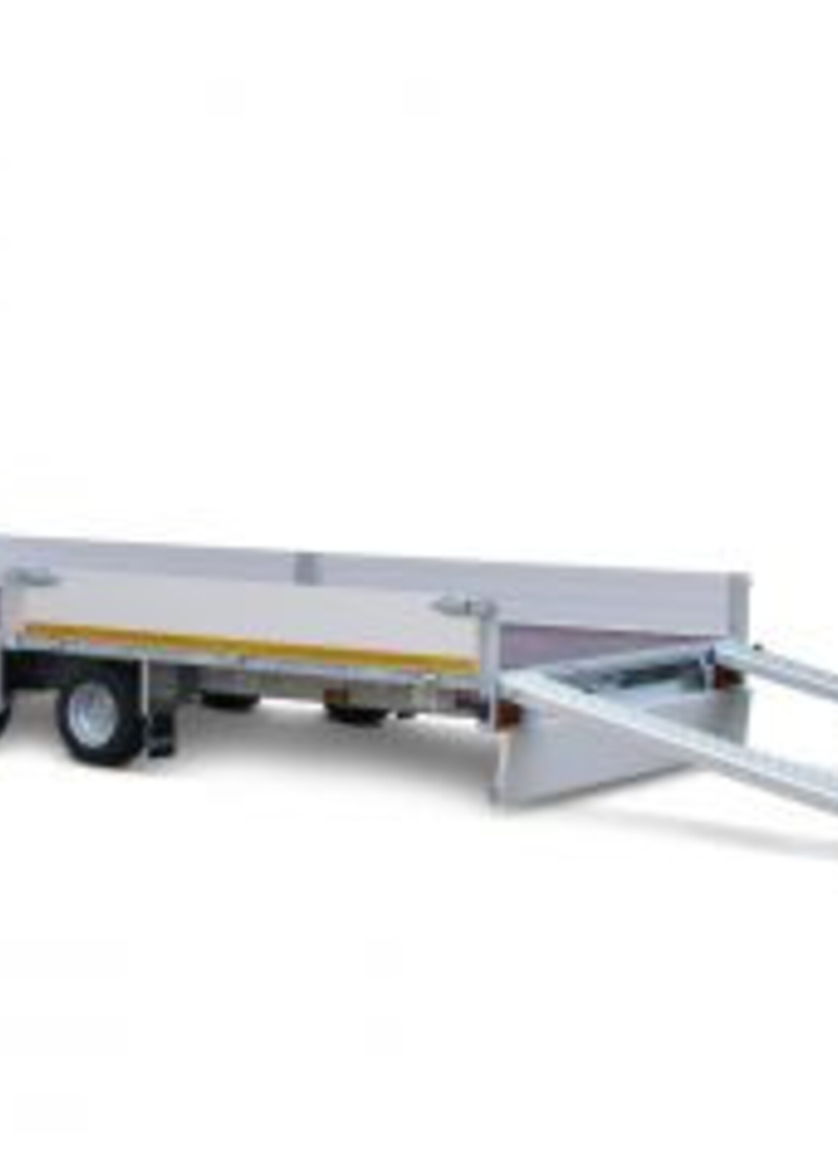 Eduard Geremde Eduard multitransporter - 606x220 cm - 3000 kg bruto laadvermogen - 63 cm laadvloerhoogte - 30 cm borden - inclusief oprijplaten en handlier