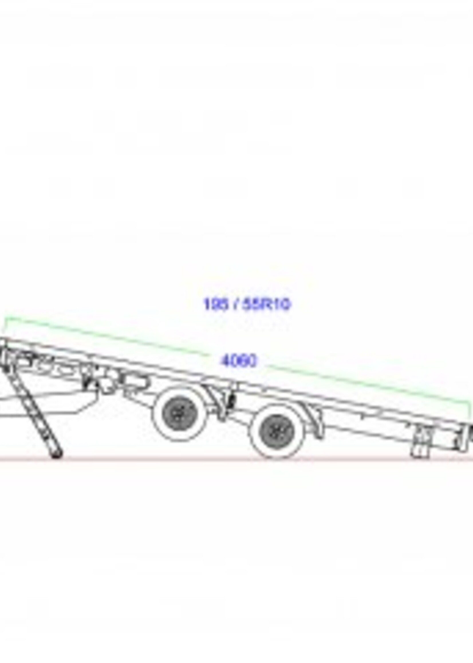 Eduard Geremde Eduard machinetransporter - 406x220 cm - 3000 kg bruto laadvermogen - elektrisch, extern laden - 56 cm laadvloerhoogte - 30 cm borden