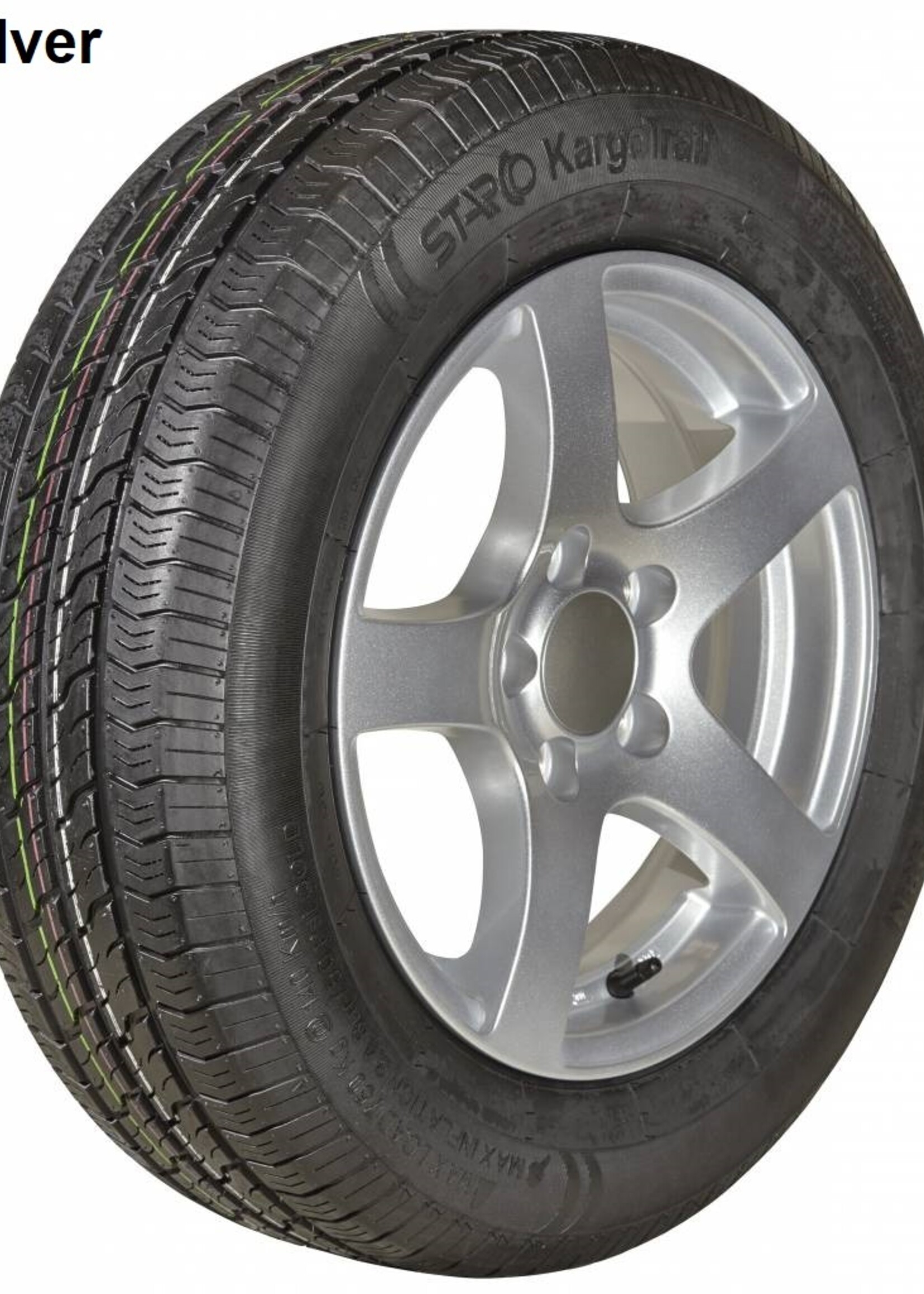 Kargotrail Compleet wiel op lichtmetalen velg 195/70R14 - mercedes steek 5x112 - 900kg draagvermogen - ET30 - naafdiameter 67 mm
