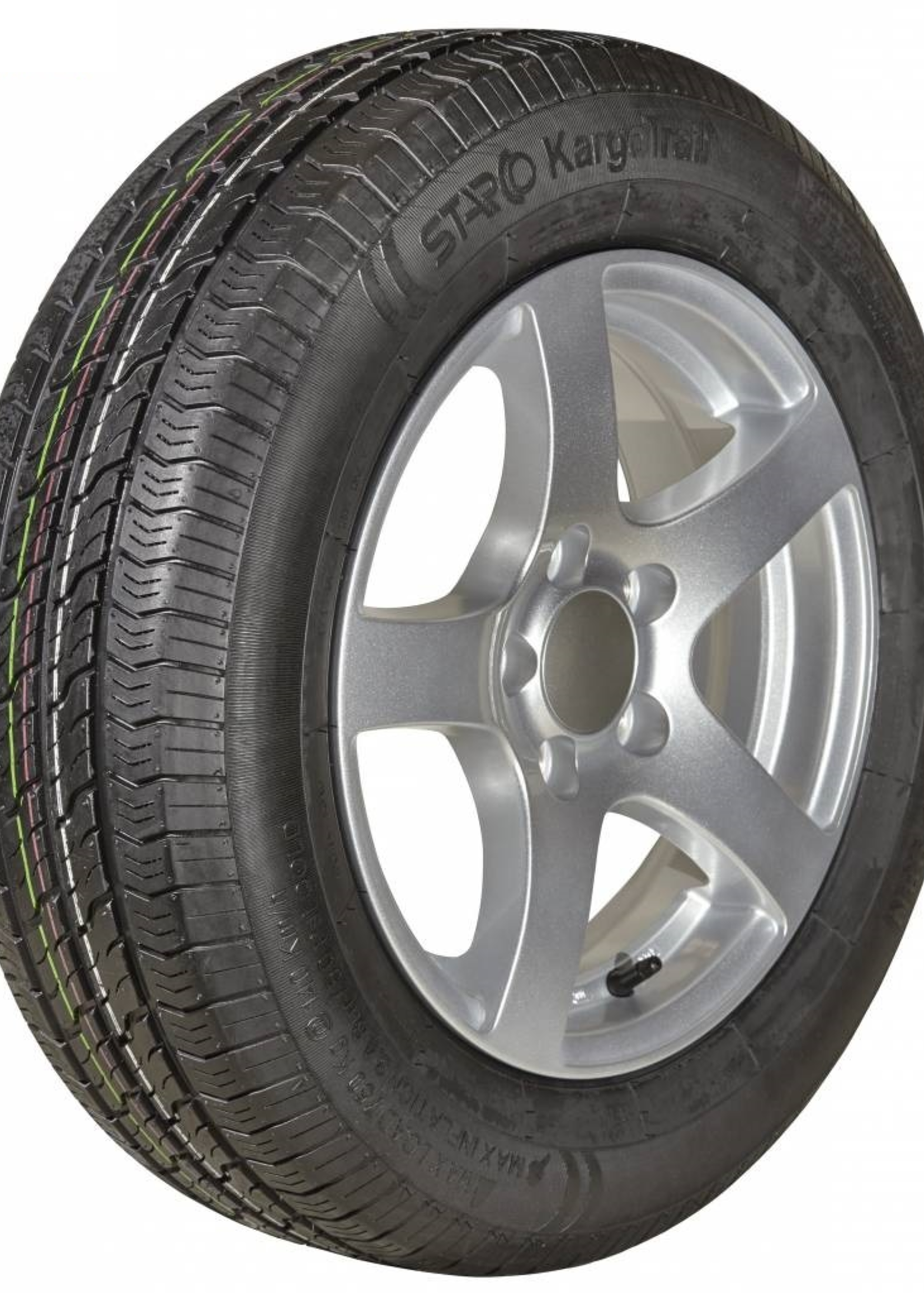 Kargotrail Compleet wiel op lichtmetalen velg 185R14 - mercedes steek 5x112 - 900kg draagvermogen - ET30 naafdiameter 67 mm