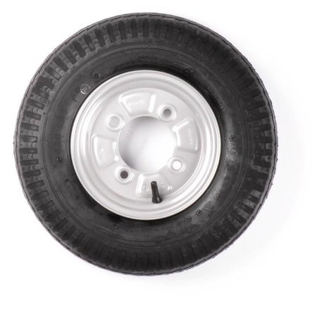 Compleet wiel - 3.50-8 band + velg - franse steek: 4x115 - 4PR - draagvermogen 170 kg - naafdiameter 85 mm