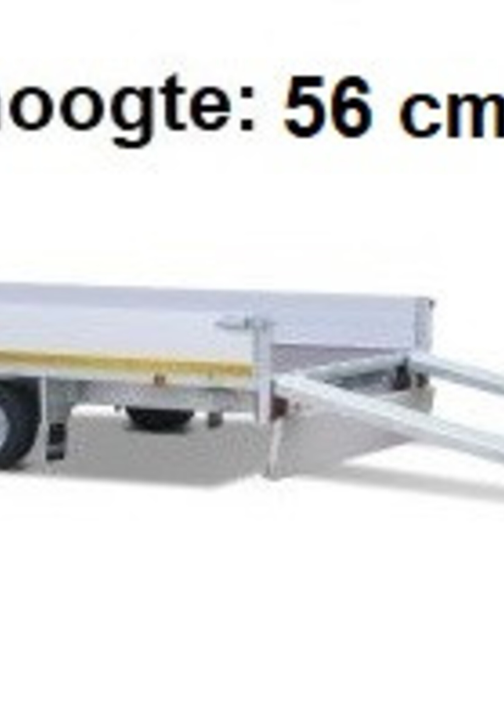 Eduard Geremde Eduard Multitransporter - 406x200 2700 kg bruto laadvermogen - 56 cm laadvloerhoogte - 30 cm borden - inclusief oprijplaten en handlier