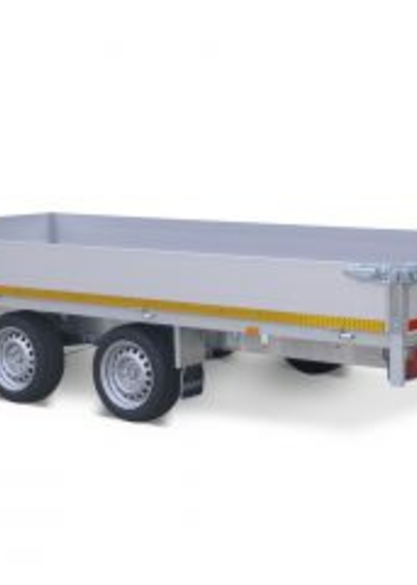 Eduard Geremde Eduard Multitransporter - 406x200 2700 kg bruto laadvermogen - 56 cm laadvloerhoogte - 30 cm borden - inclusief oprijplaten en handlier
