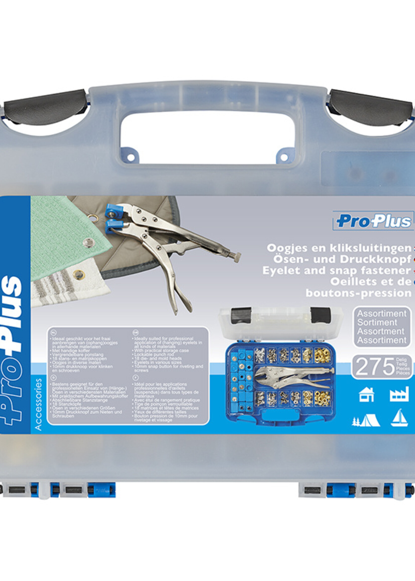 ProPlus Assortimentskoffer - 275-delig - inclusief ponstang - geschikt voor professioneel gebruik