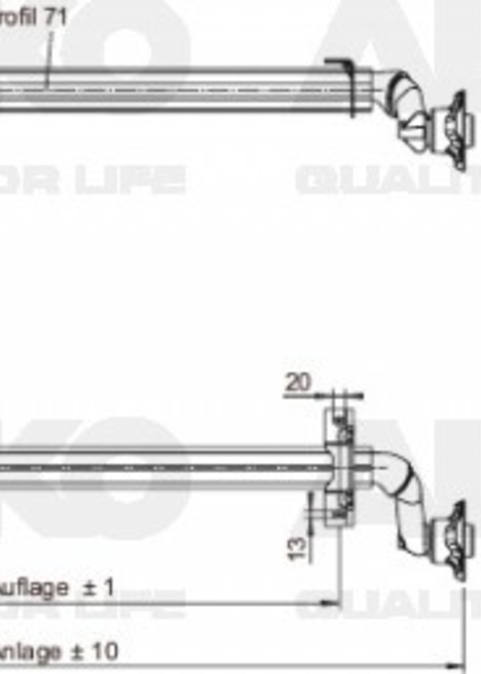 AL-KO Ongeremde torsie as - padmaat 950 mm - flensmaat 1380 mm - 750 kg - 4x100