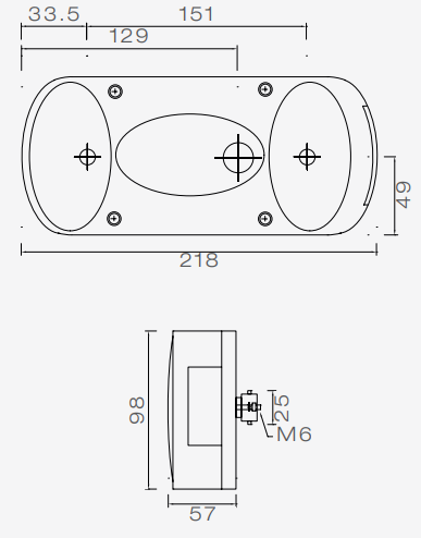 Aspöck Midipoint 2 - links - 5-poliger Stecker Technische Zeichnung - 24-3000-007