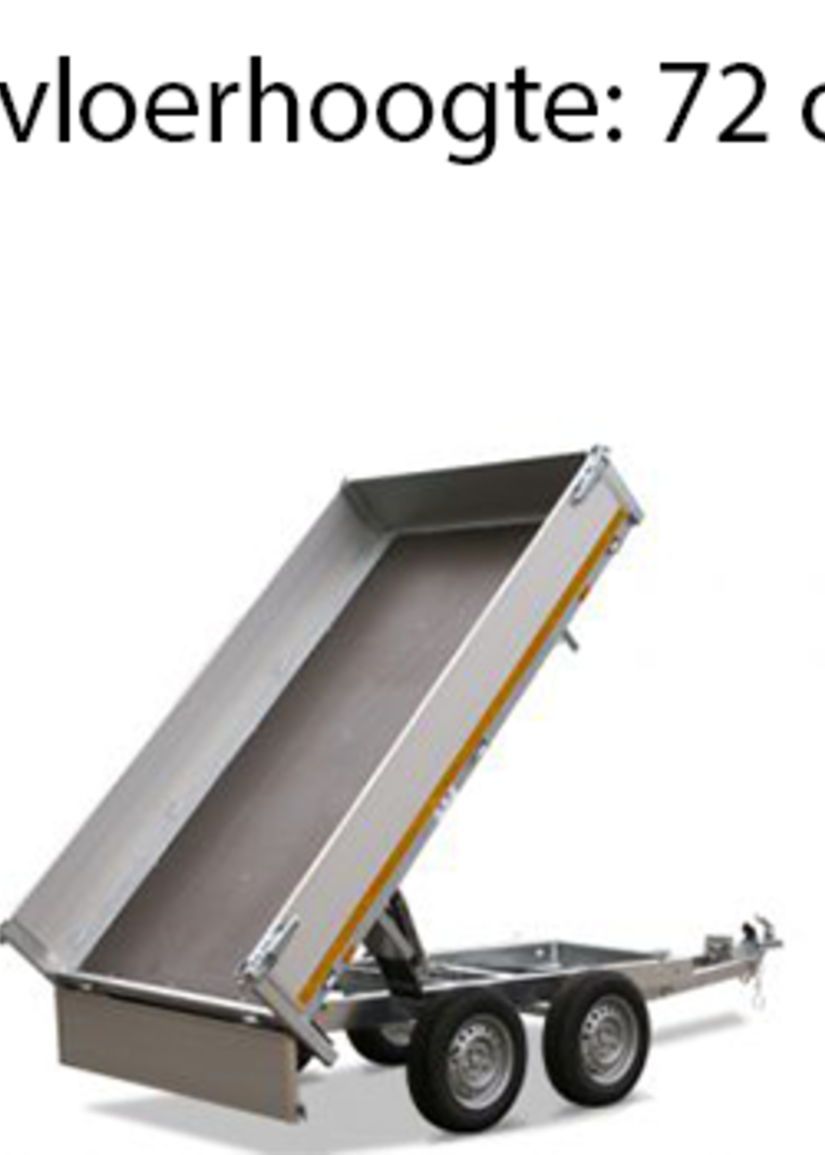 Eduard Geremde Eduard achterwaartse kipper - 256x150 cm - 2500 kg bruto laadvermogen - elektrisch, extern laden - 72 cm laadvloerhoogte