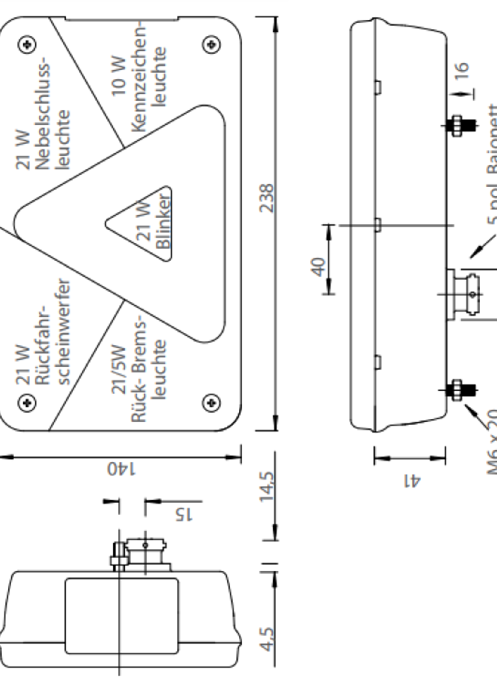 Aspock Aspock Multipoint 5 verlichtingsset - 13 polig - inclusief markeringsverlichting - kies de gewenste hoofdkabel