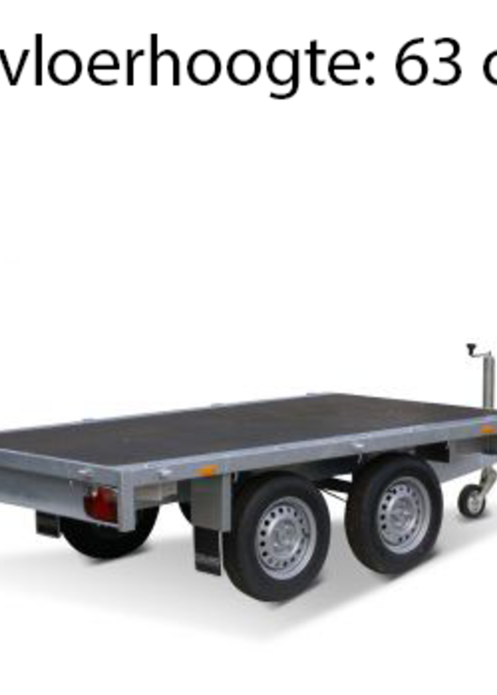 Eduard Geremde Eduard plateauwagen - 256x150 cm - 2700 kg bruto laadvermogen - 63 cm laadvloerhoogte - vlak - tandemasser