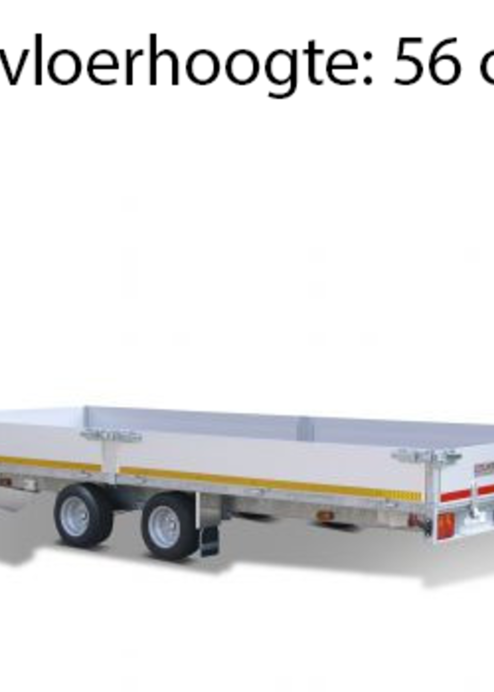 Eduard Geremde Eduard multitransporter - 506x200 cm - 3000 kg bruto laadvermogen - 56 cm laadvloerhoogte - 30 cm borden - inclusief oprijplaten