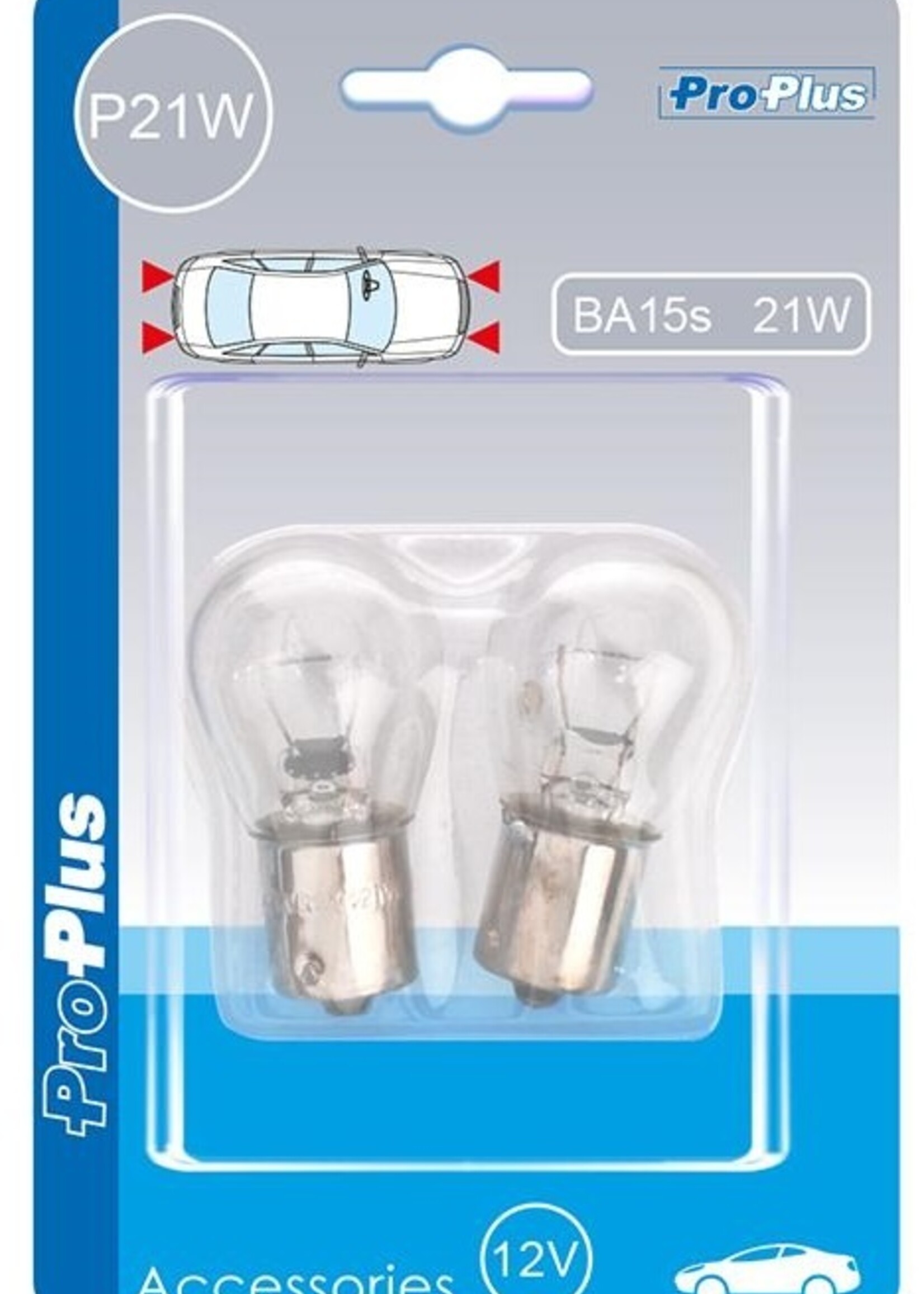 ProPlus Set van 2 lampjes, Bol Bajonet 15D 12V 21W