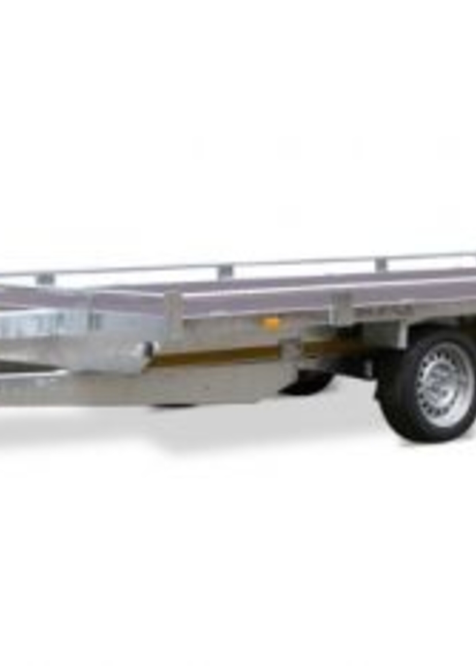 Eduard Geremde Eduard autotransporter - 406x200 cm - 3500 kg bruto laadvermogen - 63 cm laadvloerhoogte - 10 cm hoge reling - inclusief lier en oprijplaten