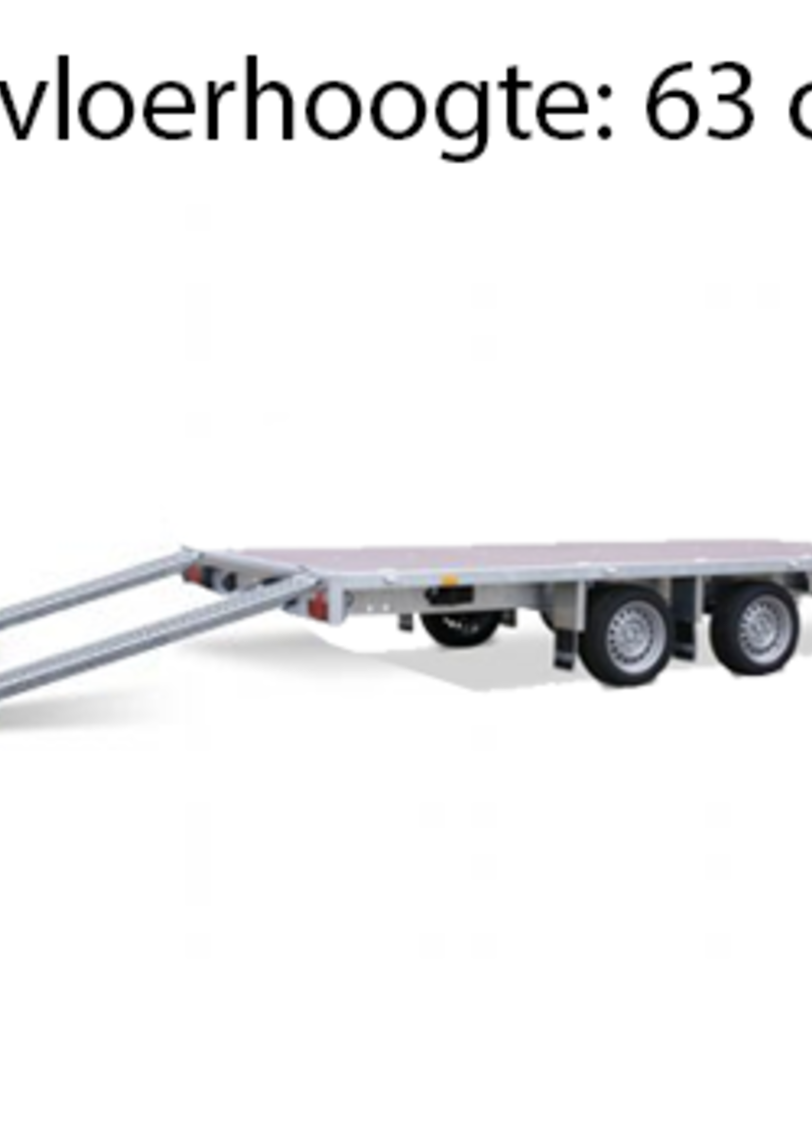 Eduard Geremde Eduard autotransporter - 406x220 cm - 3500 kg bruto laadvermogen - 63 cm laadvloerhoogte - inclusief lier en oprijplaten - vlakke opbouw