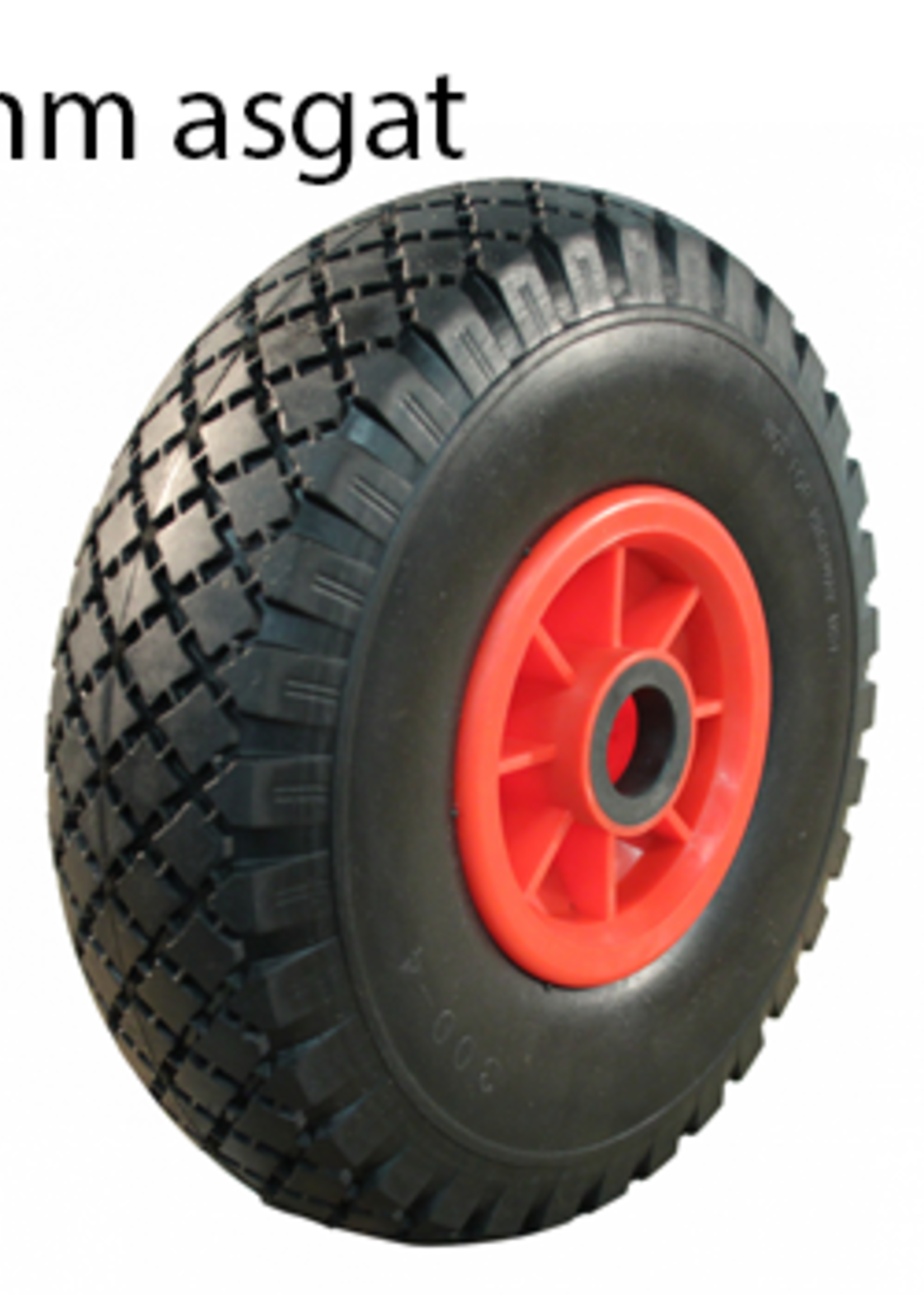 Cantonal 3.00-4 steekwagenwiel - anti-lek en kunststof velg - 125 kg maximale belasting - 25 mm asgat/naafdiameter - inclusief rollager