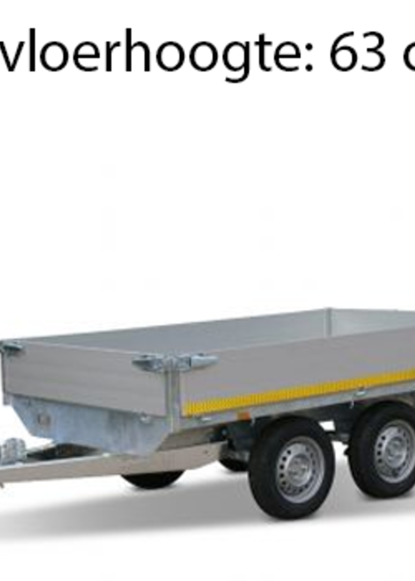 Eduard Geremde Eduard plateauwagen - 330x180 cm - 1350 kg bruto laadvermogen - 63 cm laadvloerhoogte - 40 cm borden - inclusief oprijplaten