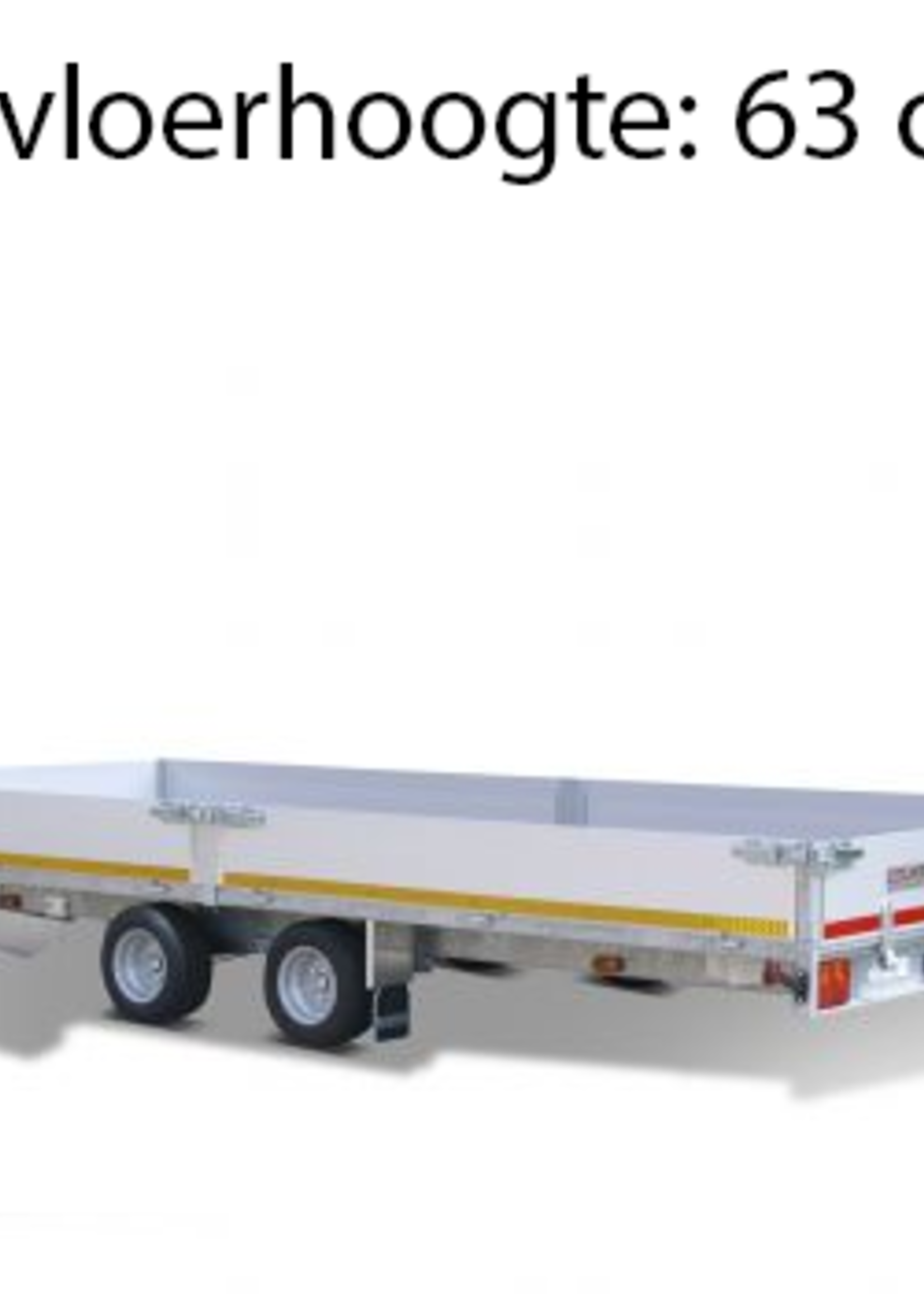 Eduard Geremde Eduard plateauwagen - 506x220 cm - 3500 kg bruto laadvermogen - 63 cm laadvloerhoogte - 30 cm borden