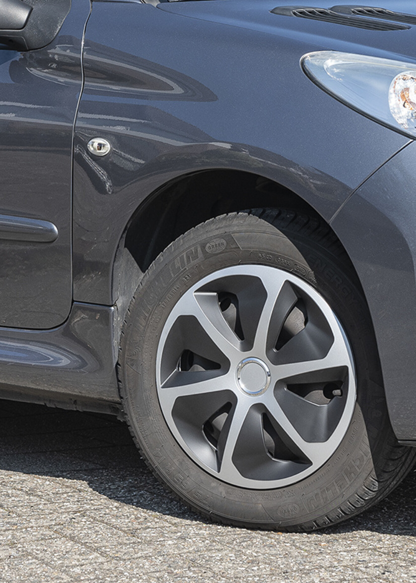 Cantonal Wieldoppenset roco 4 Stuks voor 13 Inch velgen - zilver/zwart