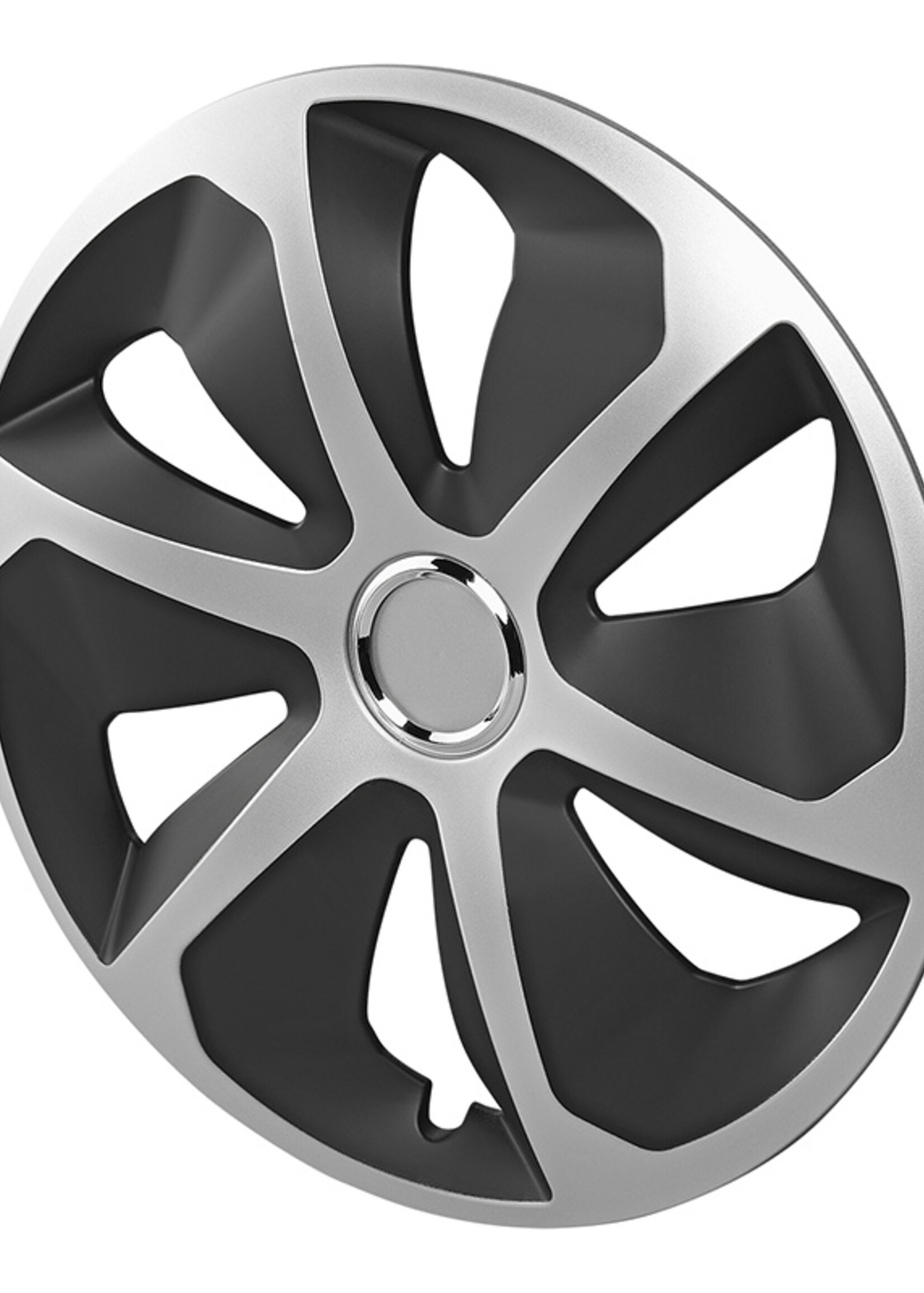 Cantonal Wieldoppenset roco 4 Stuks voor 13 Inch velgen - zilver/zwart