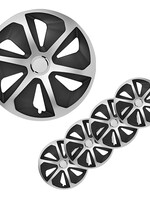 Cantonal Wieldoppenset 4 Stuks voor 13 Inch velgen - zilver/zwart