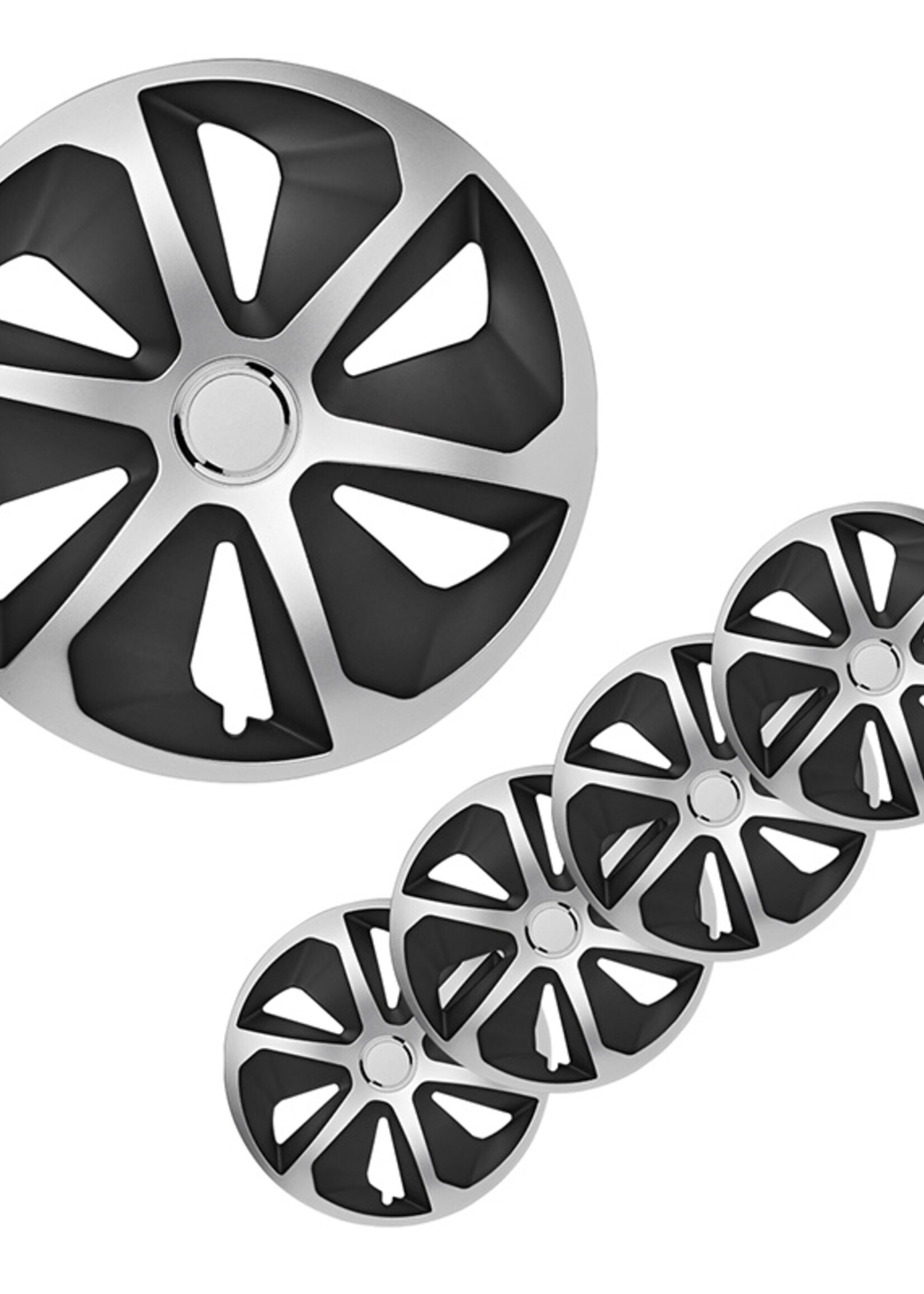 Cantonal Wieldoppenset roco 4 Stuks voor 13 Inch velgen - zilver/zwart