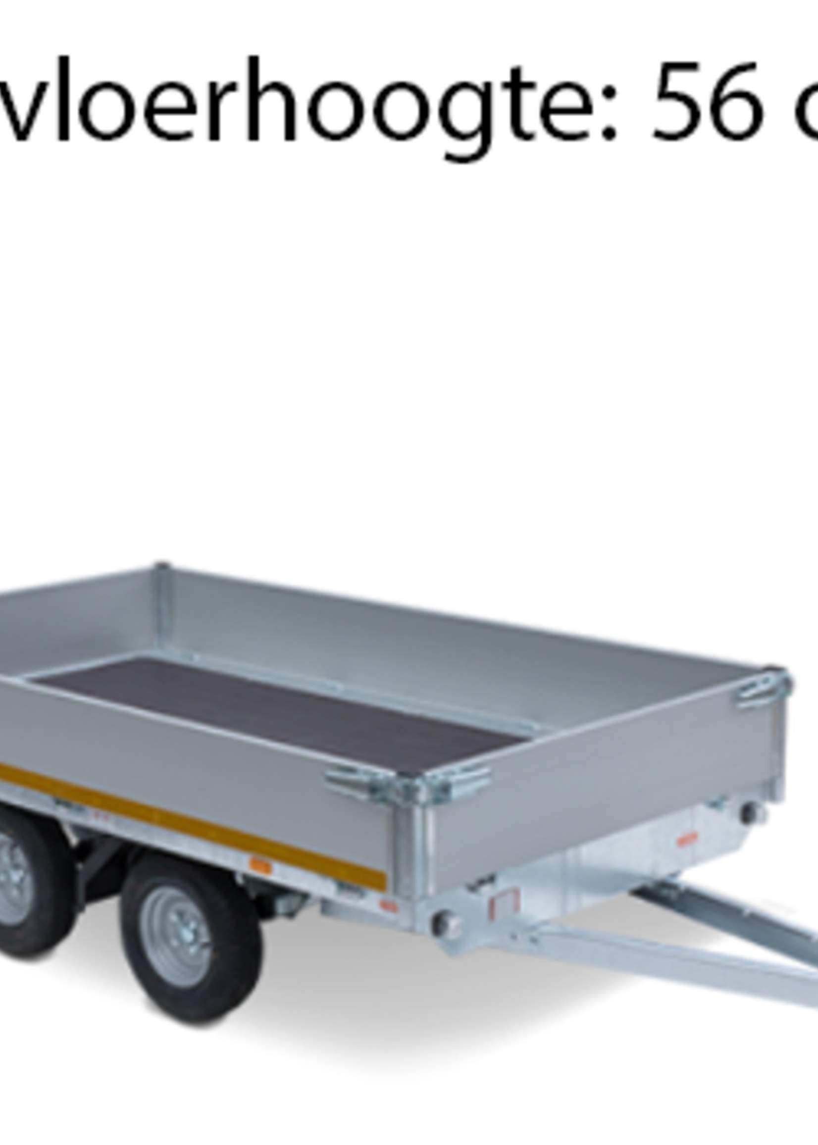 Eduard Geremde Eduard plateauwagen - 330x180 cm - 2000 kg bruto laadvermogen - 56 cm laadvloerhoogte - 30 cm borden - tandemasser