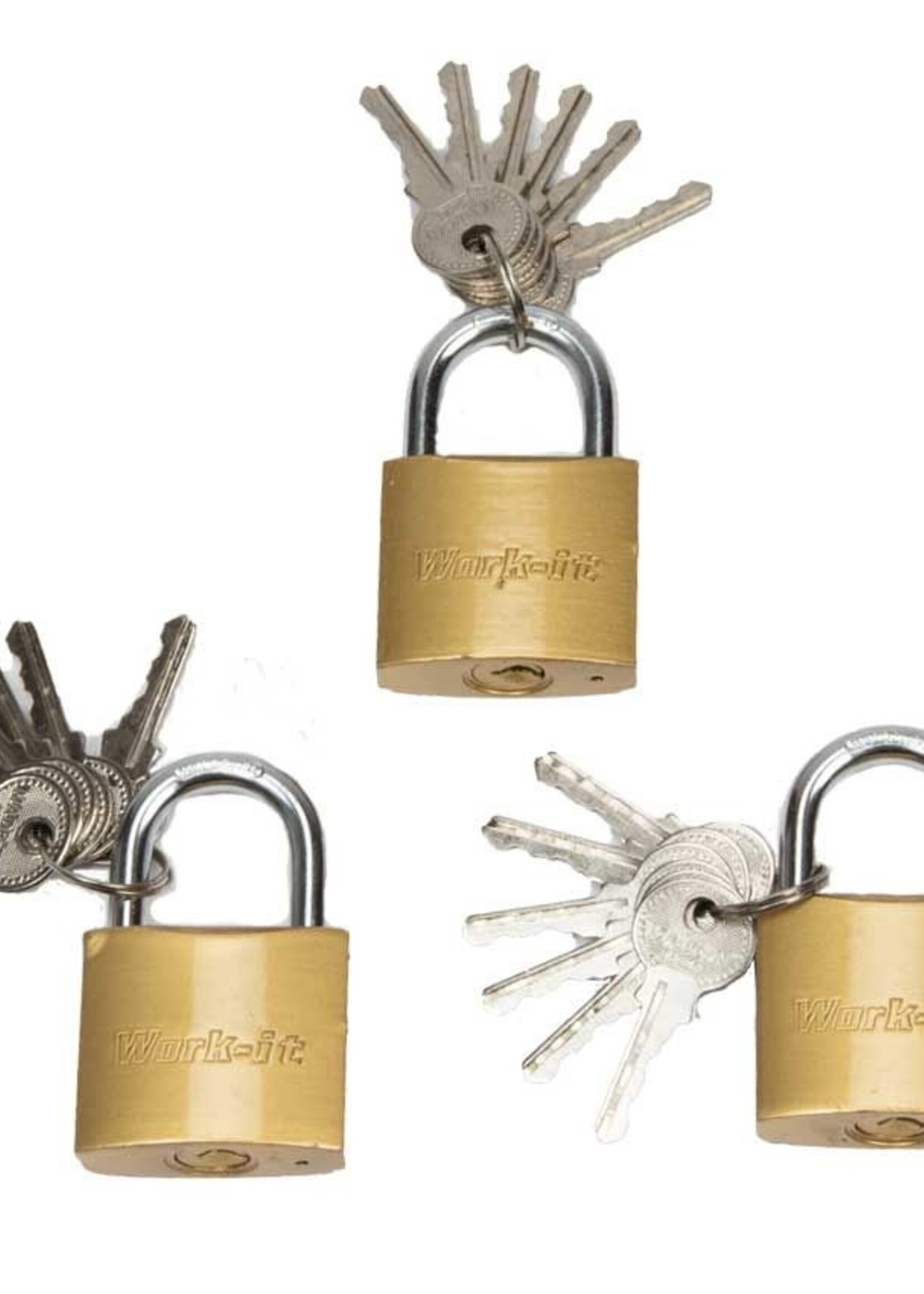 Work-it 3 stuks hangslot met gelijke sleutel - 40 mm - gelijksluitend