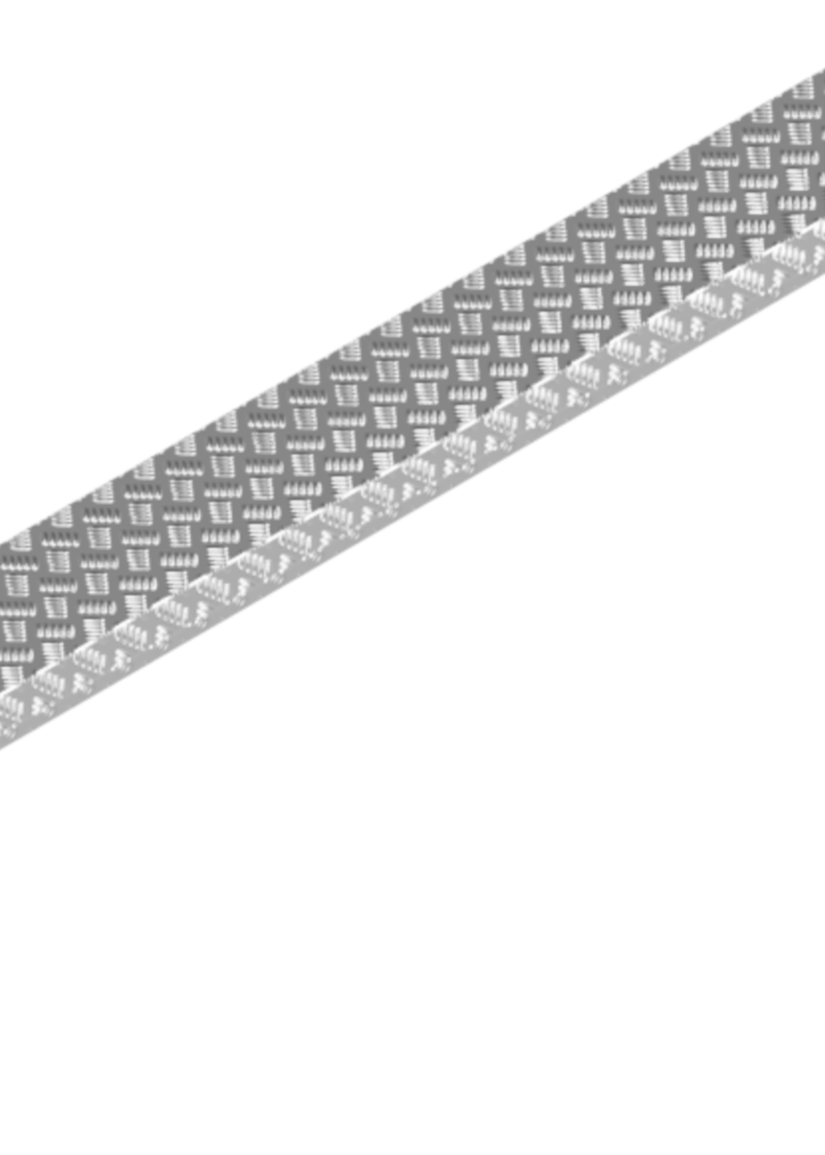 De Haan Aluminium traanplaat spatbord voor tridem asser - 2250x240x400 mm