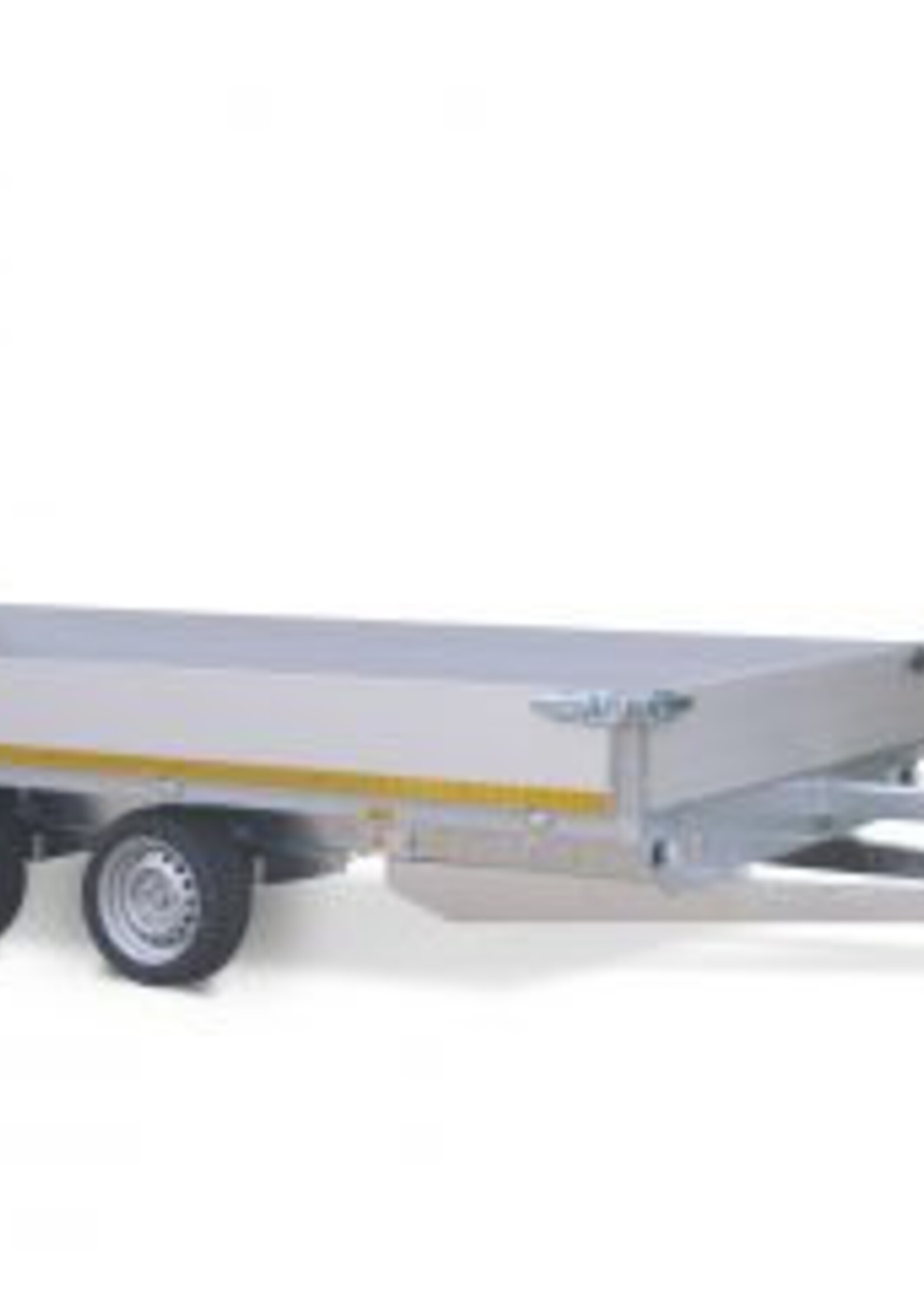 Eduard Geremde Eduard multitransporter - 456x200 cm - 3000 kg bruto laadvermogen - 63 cm laadvloerhoogte - 30 cm borden - inclusief oprijplaten en handlier