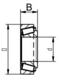 Kugellager für Schubkarren und Sackkarren mit 25 mm Bohrung - 25/47x11 mm Technische Zeichnung