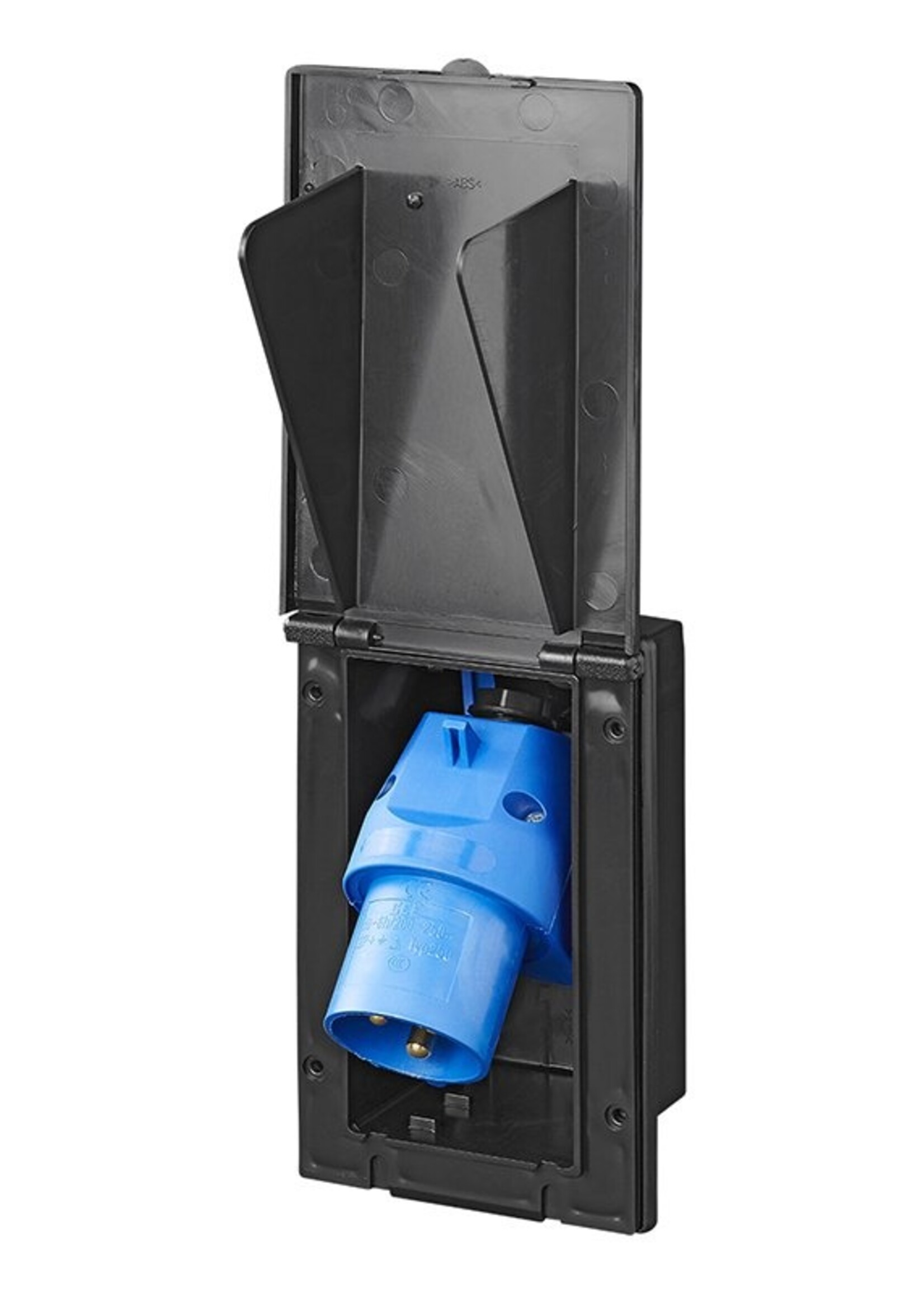 ProPlus CEE inbouwstekker - rechthoekig - 160x100 mm - zwart