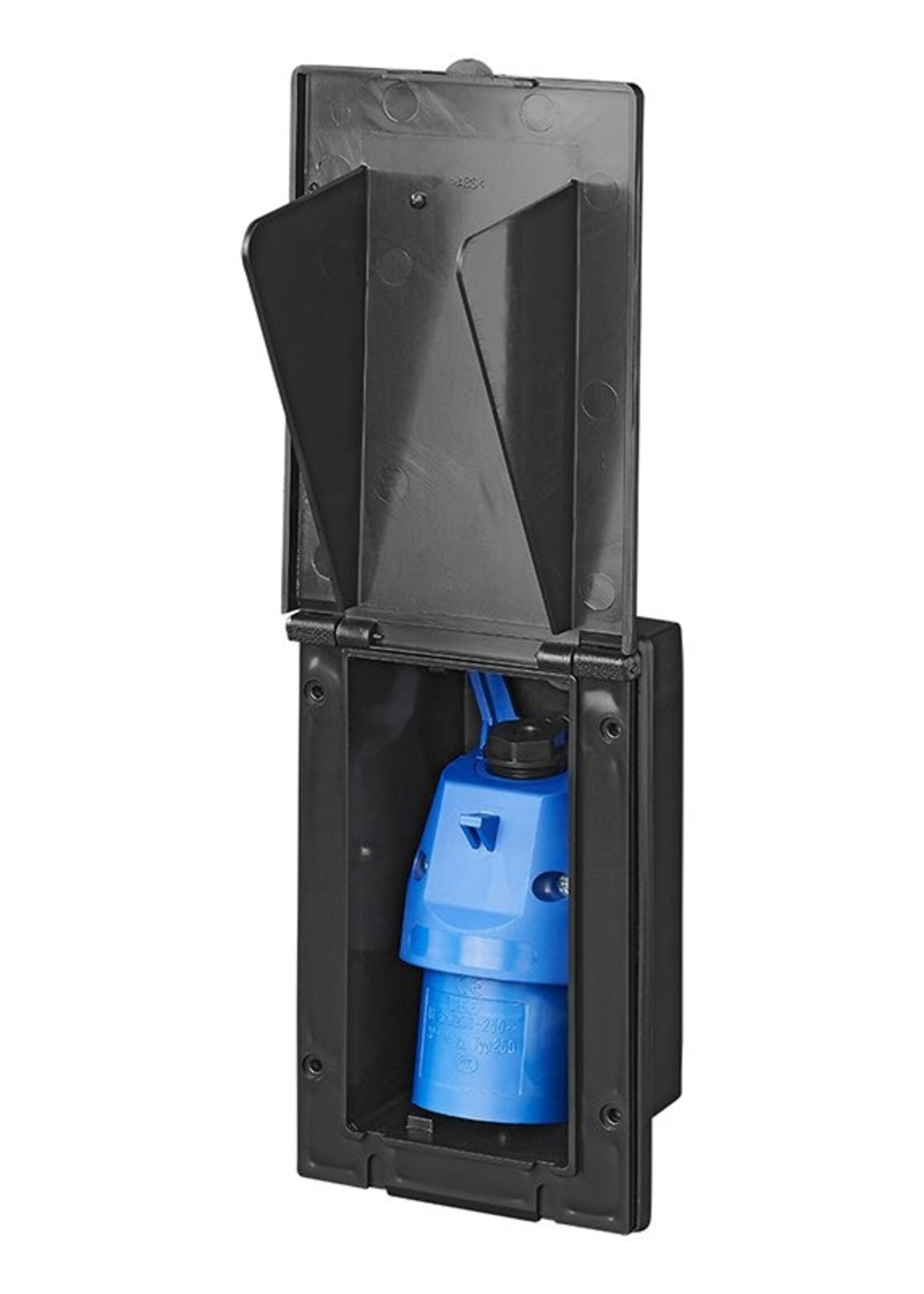 ProPlus CEE inbouwstekker - rechthoekig - 160x100 mm - zwart