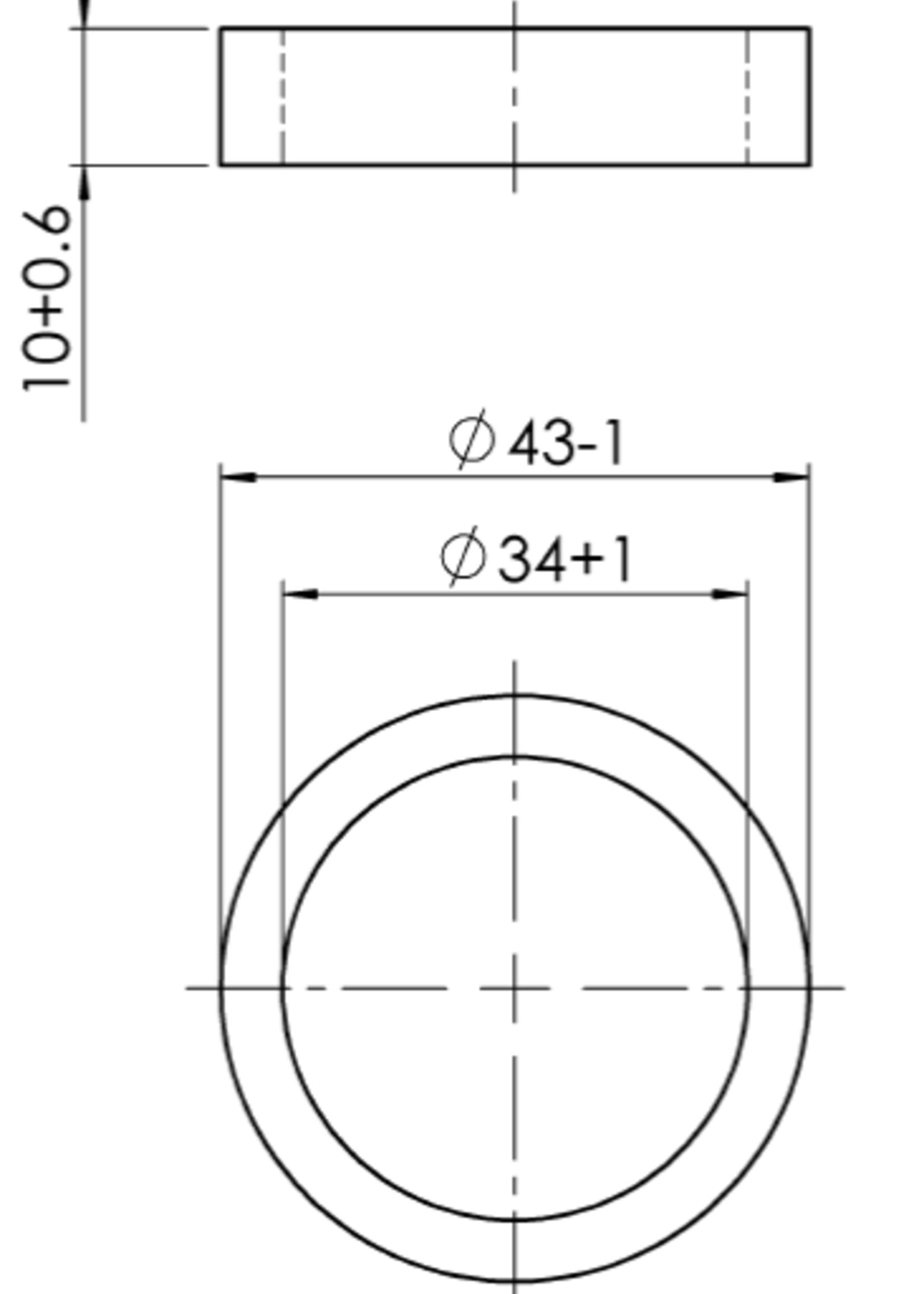 AL-KO AL-KO trekstang aanslagring 43/34x10 mm - 90s/2