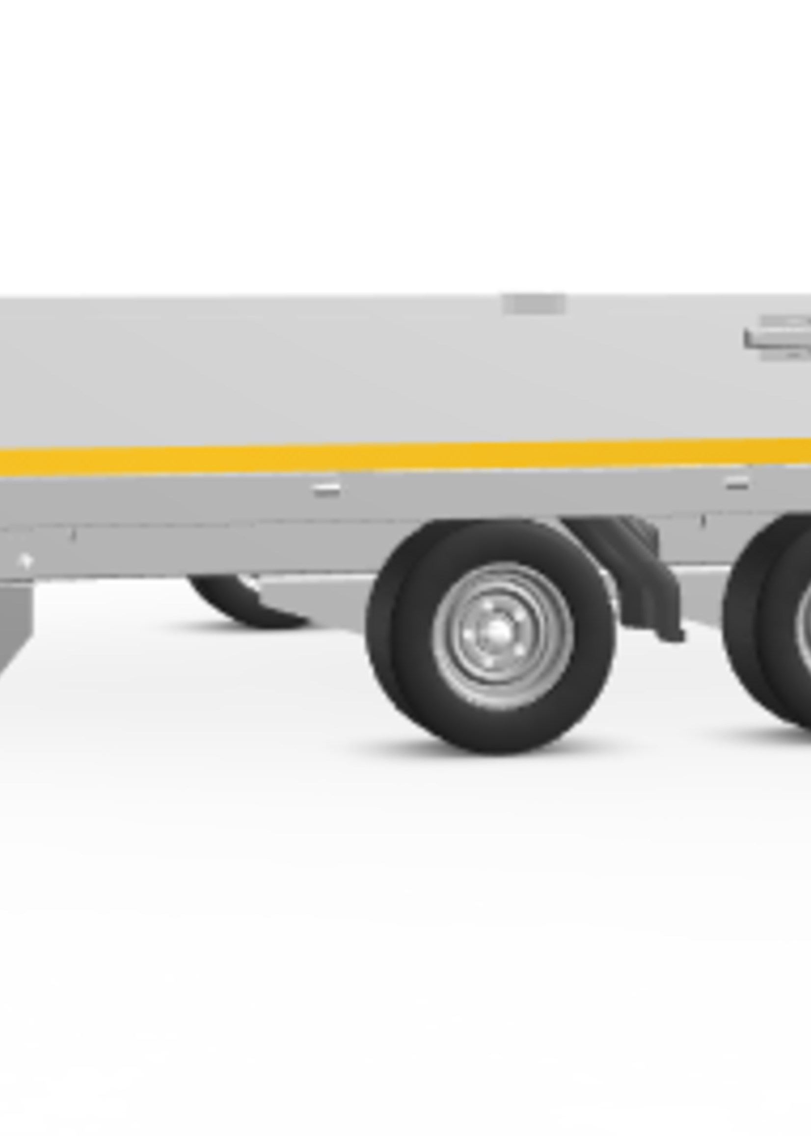 Eduard Geremde Eduard multitransporter - 606x220 cm - 3500 kg bruto laadvermogen - 56 cm laadvloerhoogte - 30 cm borden - inclusief oprijplaten en handlier - tridem asser