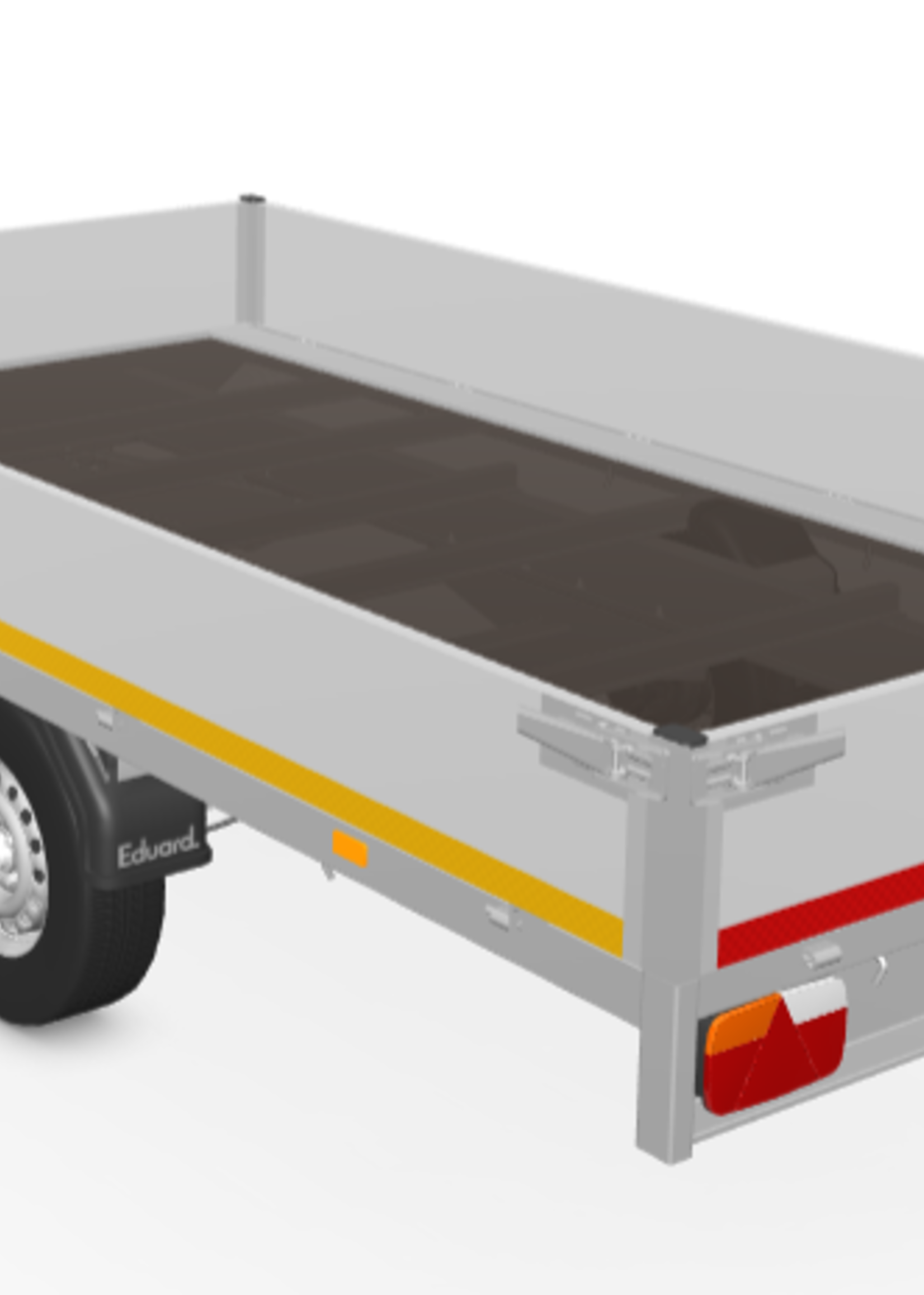 Eduard Geremde Eduard Plateauwagen - 330x180 cm - 1350 kg bruto laadvermogen - 72 cm laadvloerhoogte - 30 cm borden
