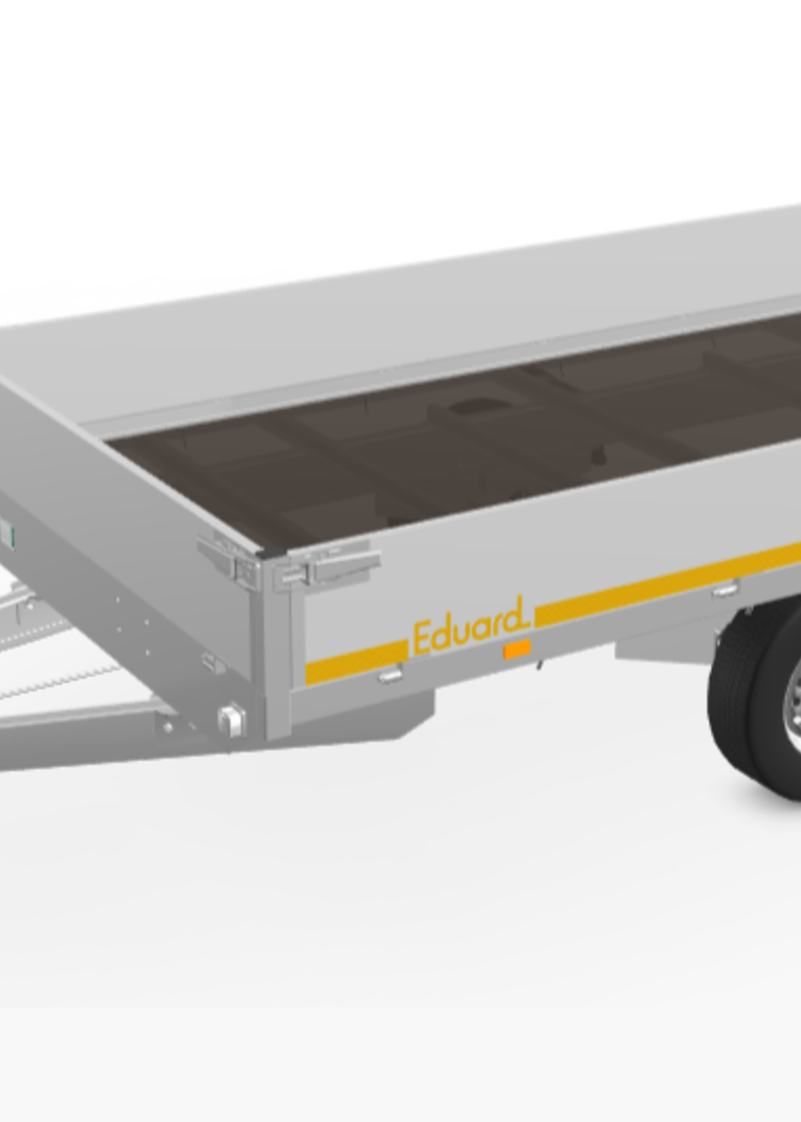 Eduard Geremde Eduard Plateauwagen - 330x180 cm - 1350 kg bruto laadvermogen - 72 cm laadvloerhoogte - 30 cm borden