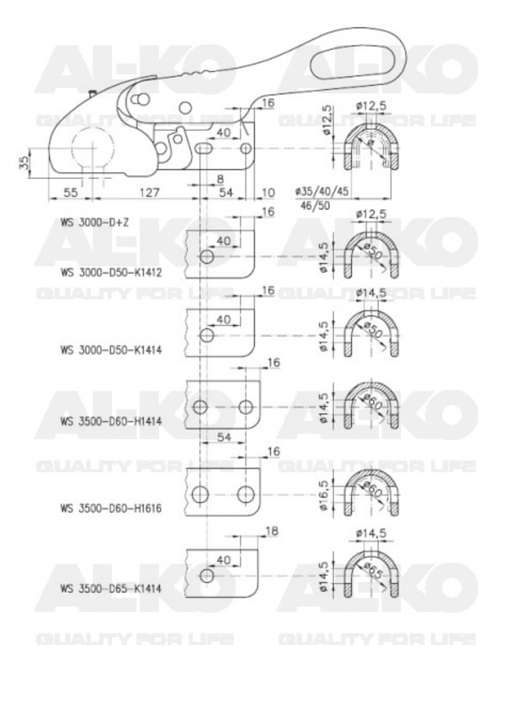 Winterhoff Winterhoff WS3000 veiligheidskoppeling 35/40/45/46/50 mm